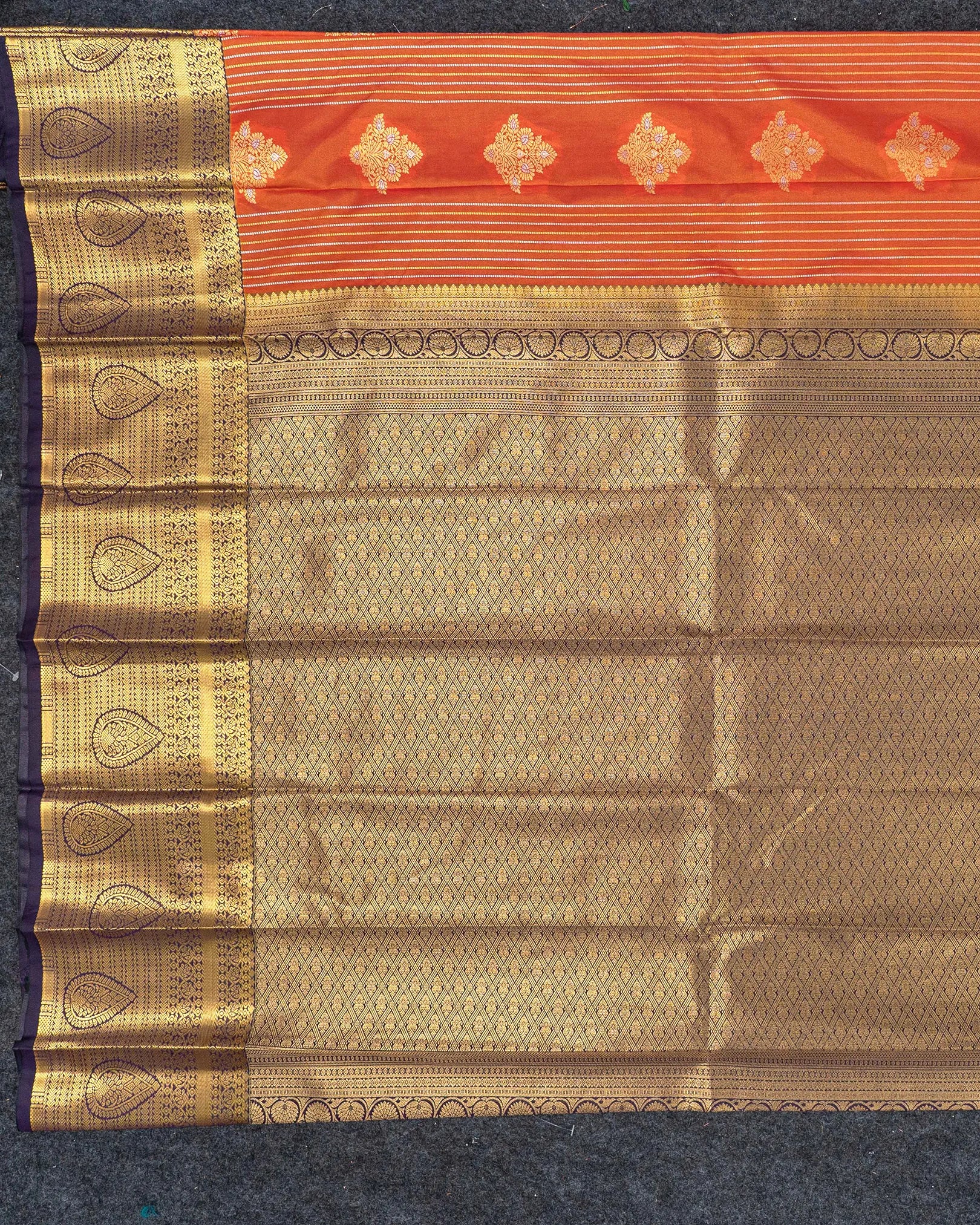 SC3473 - Silk Saree With Zari Checked And Gold Border