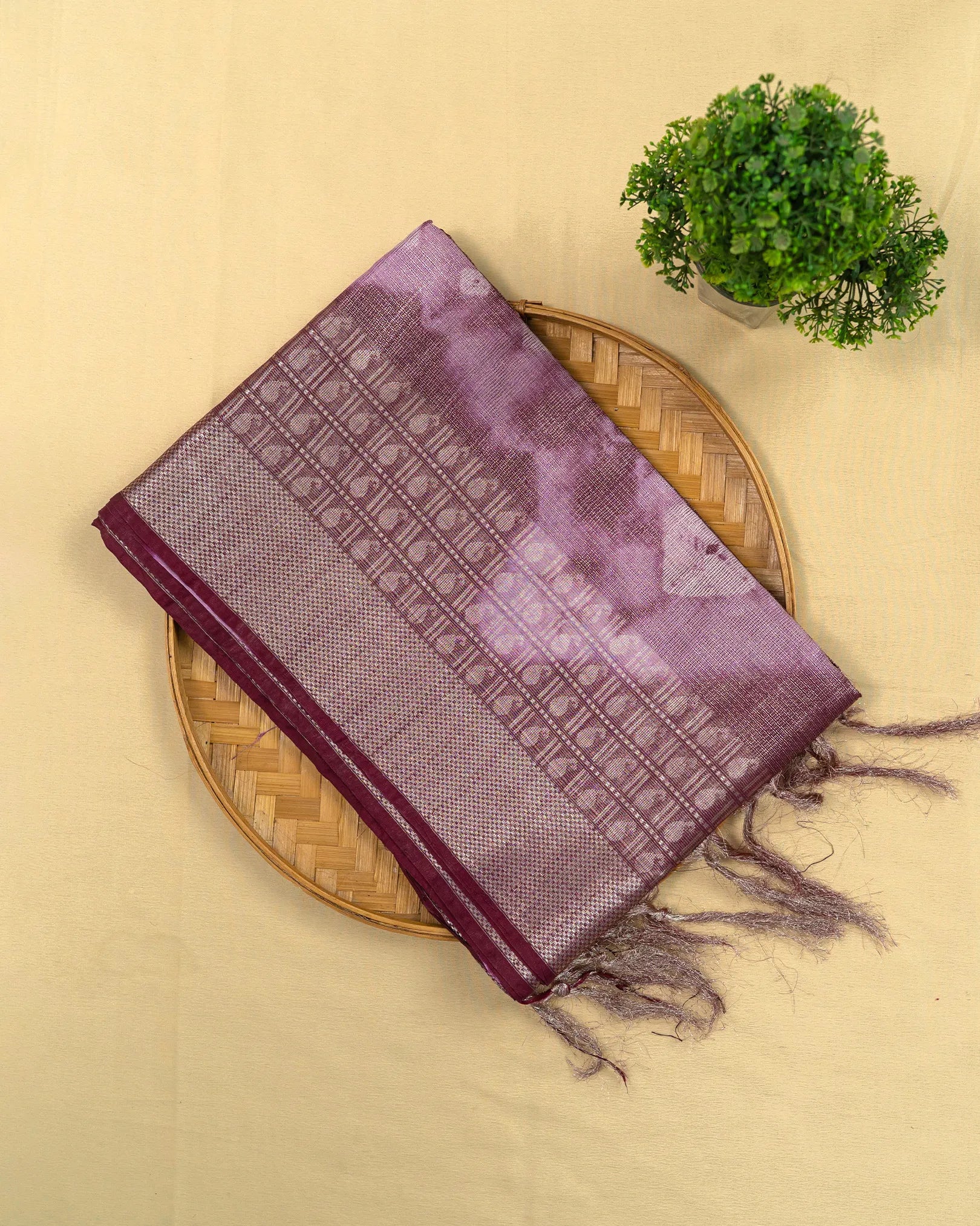 SC2886 - Tissue Saree With Bandhini Work