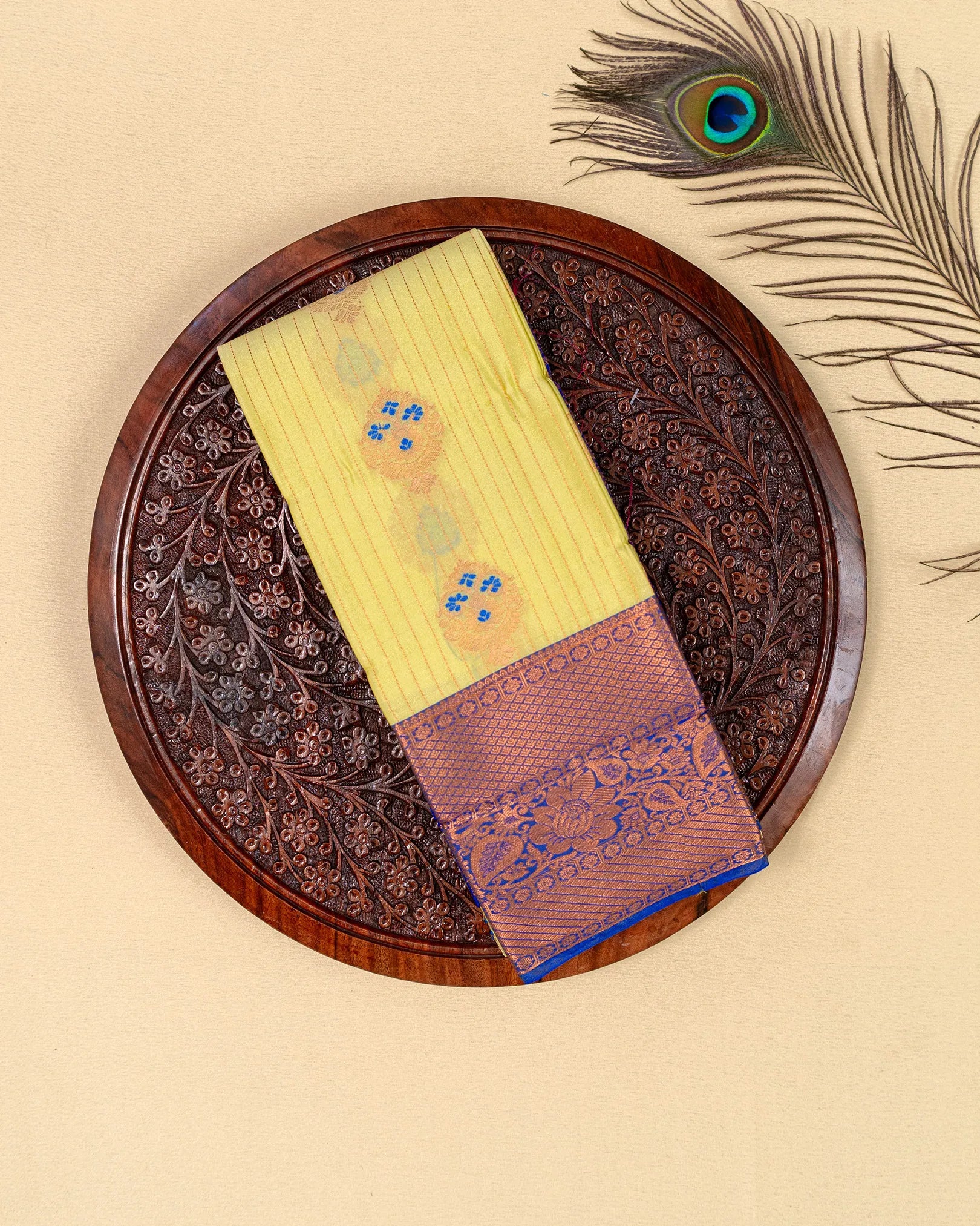 SC3612 - Silk Saree With Contrast Border And Zari Lines