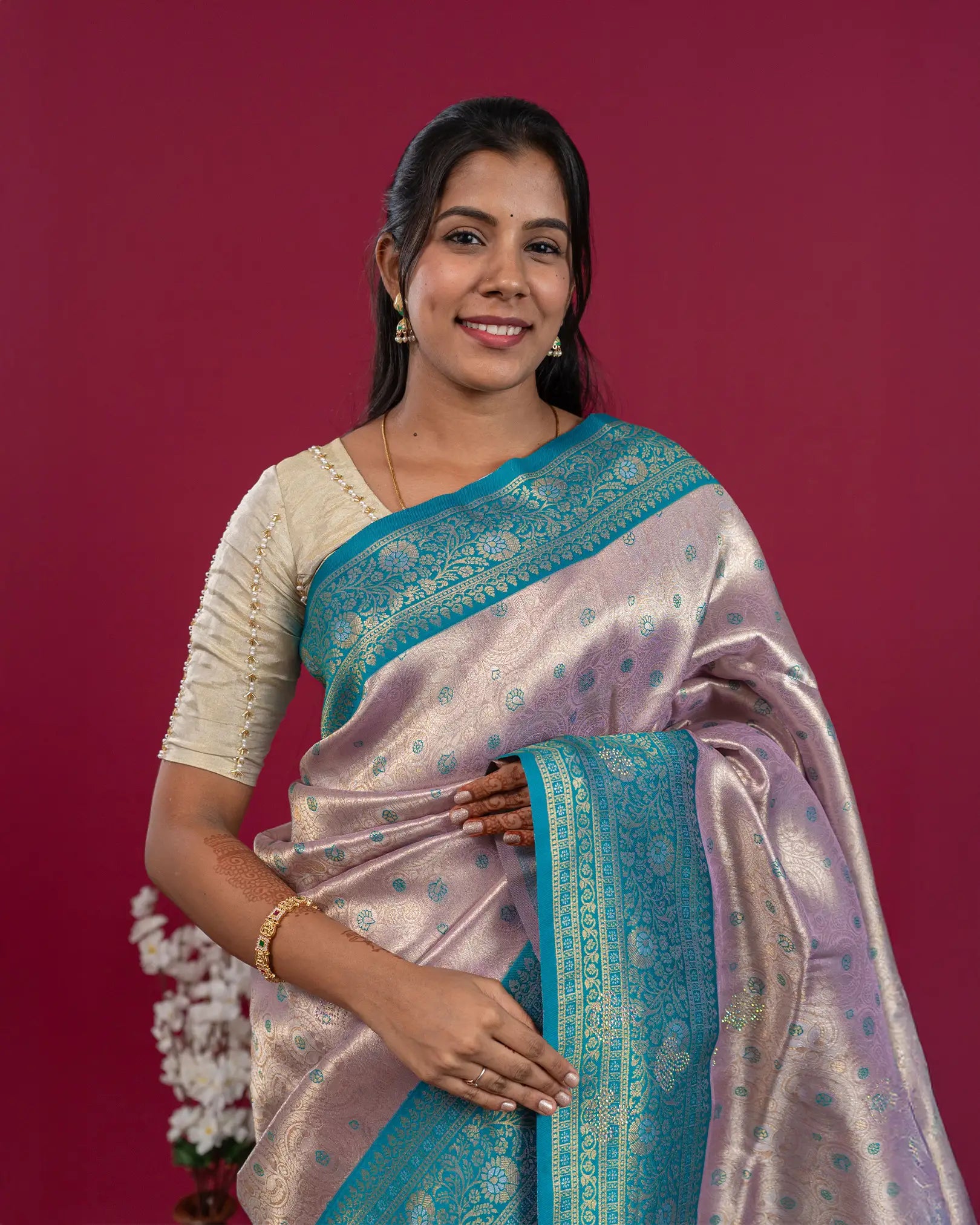 SC4049 - Tissue Saree With Multi Stone
