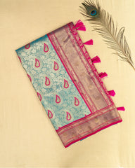 SC5463(1) - Tissue Saree With Meena Butta