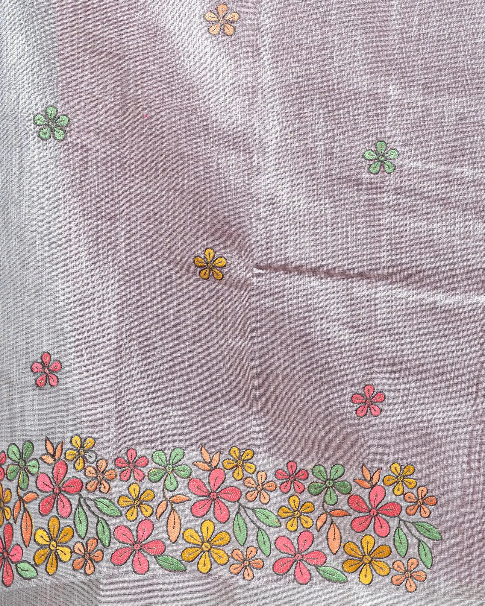 SC3296 - Linen Cotton With Border Embroidery