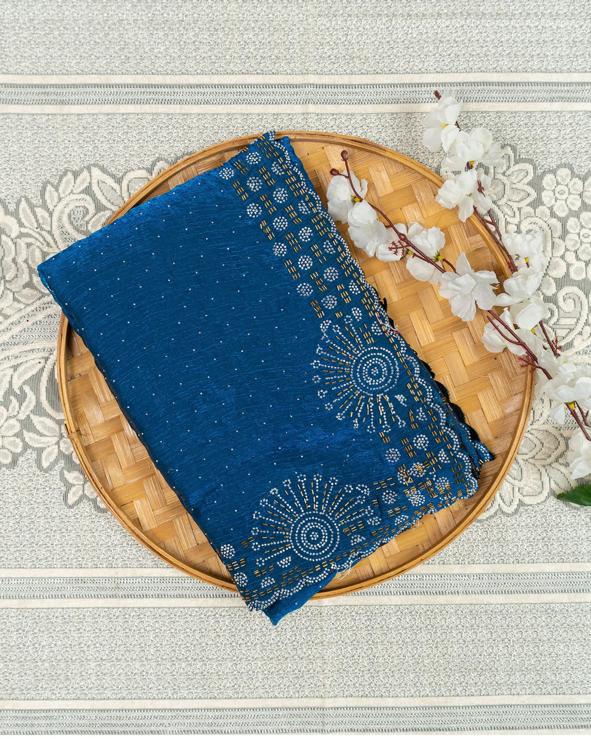 SC3822-Fendy Saree with Jarjoshi work