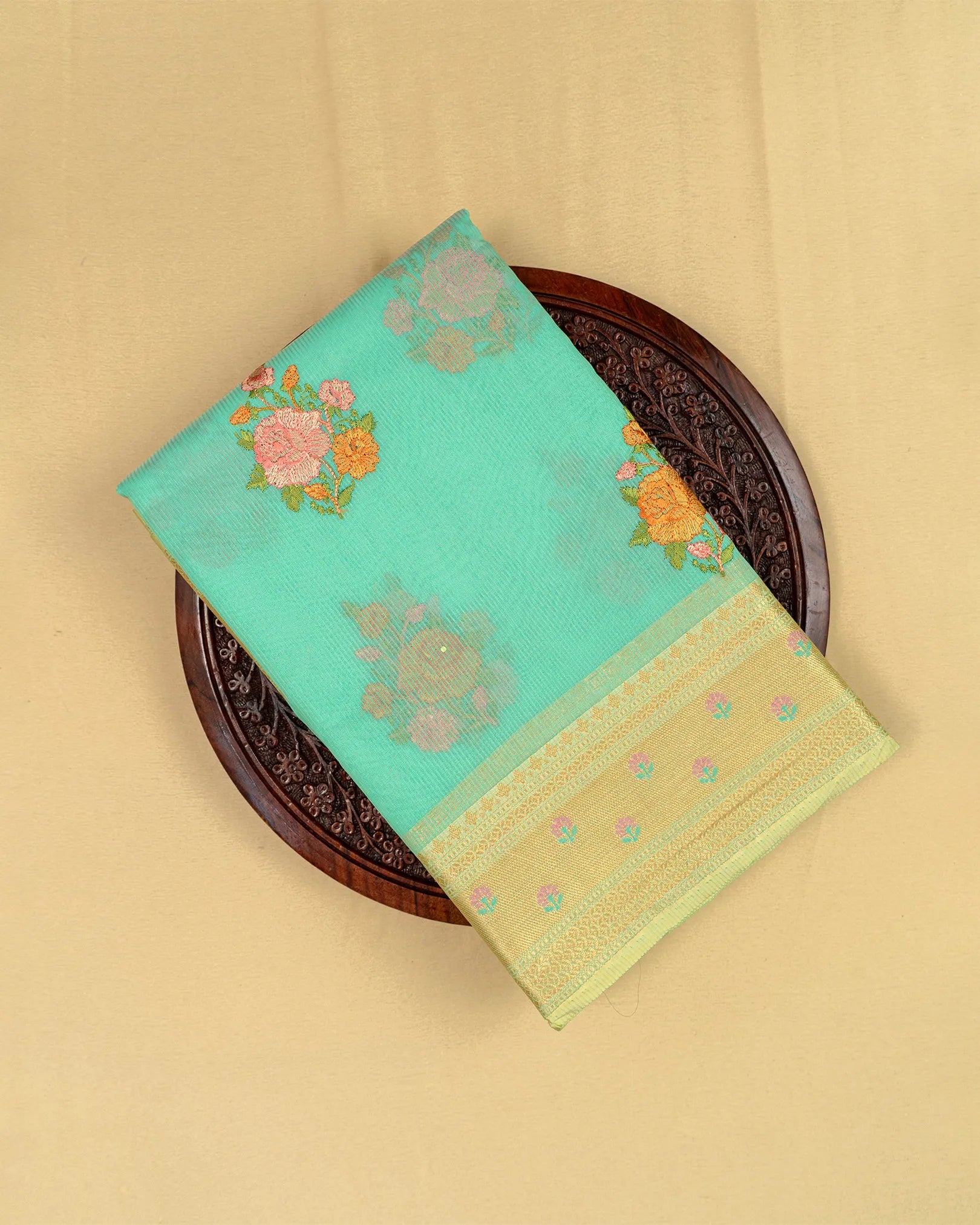 SC4797 - Linen with embroidery butta and meena border