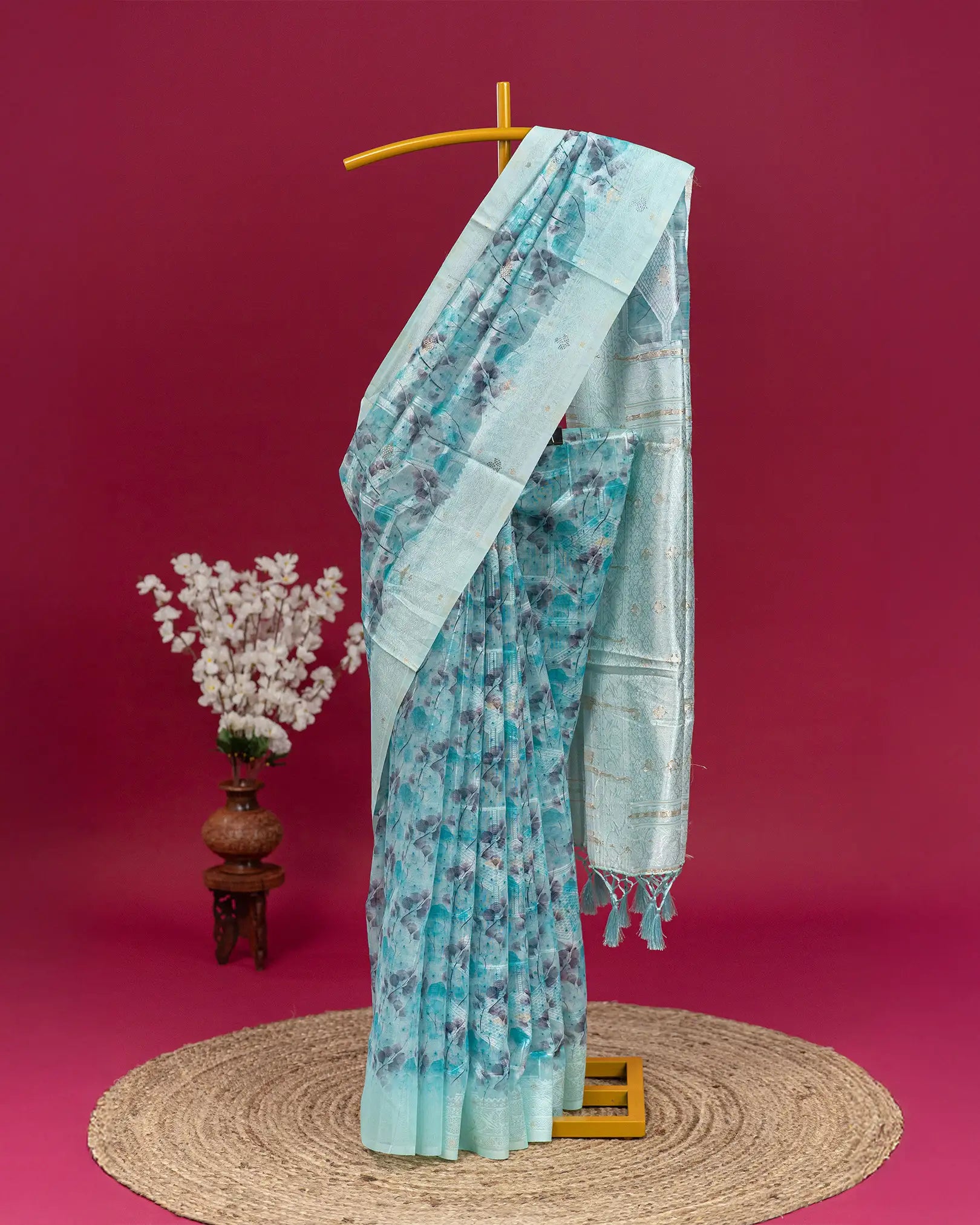 SC3496 - Cotton Brasso With Silver Stone