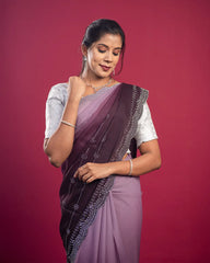 SC6490 - CHIFFON SAREE WITH DUAL TONE AND STONE WORK