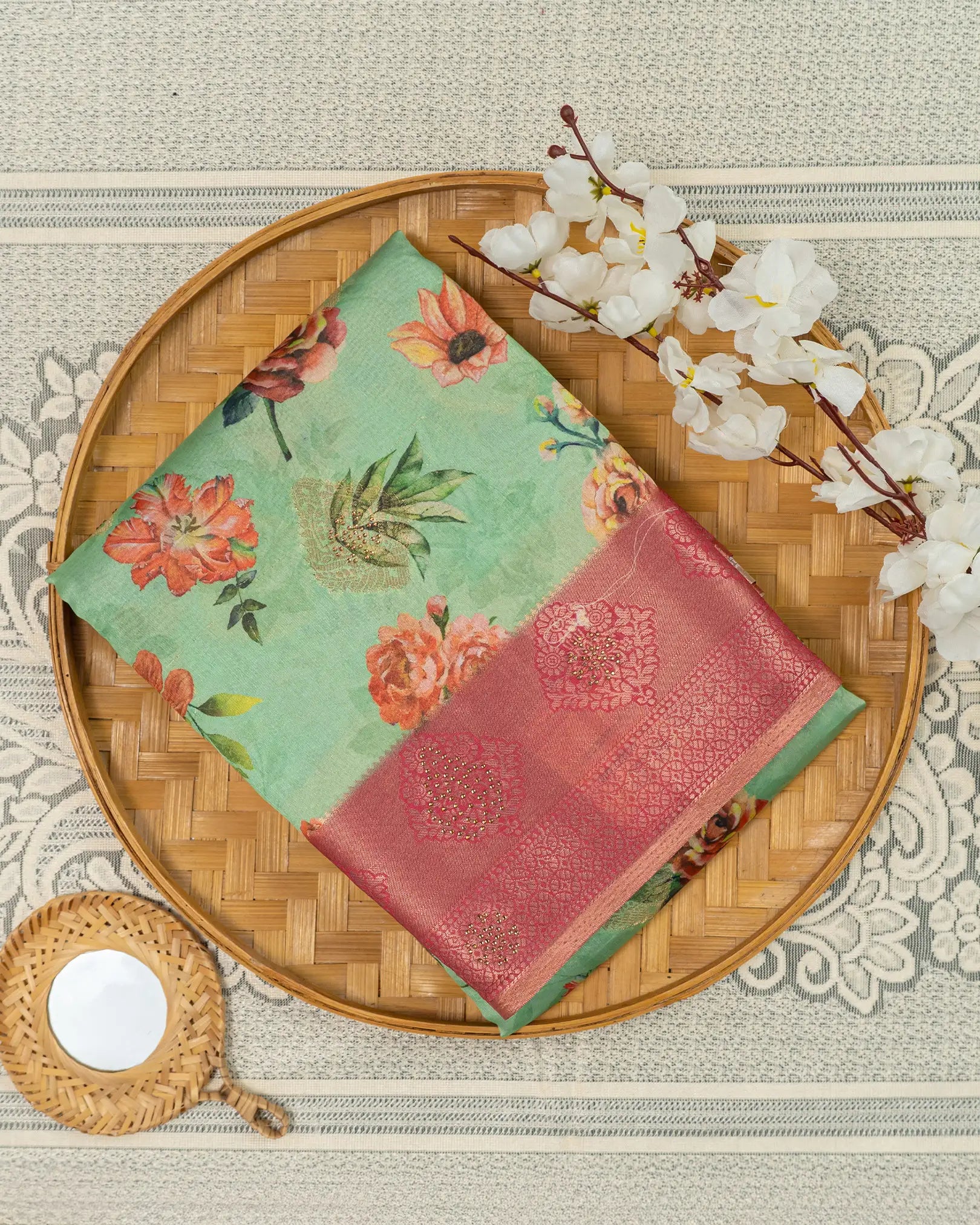SC3494 - Tussar Digital Print With Stone