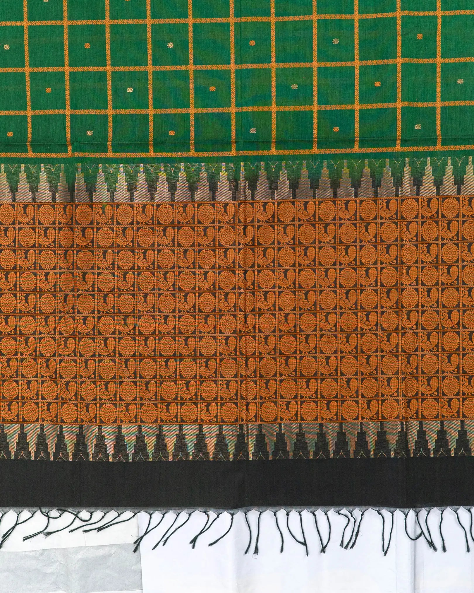 SC3377 - Handloom cotton with checked butta