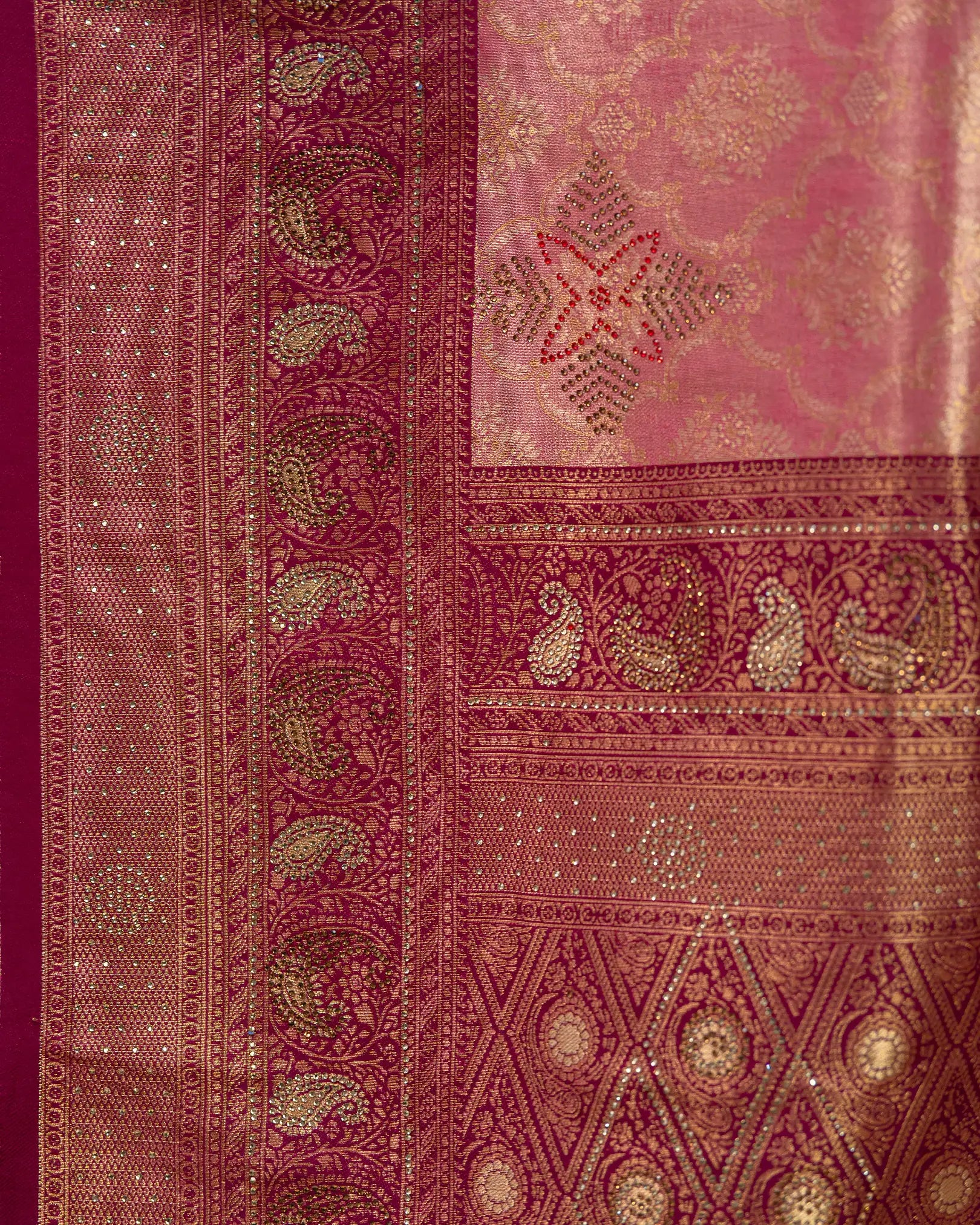 SC3582 - Tissue Saree With Premium Multi Colour Stone