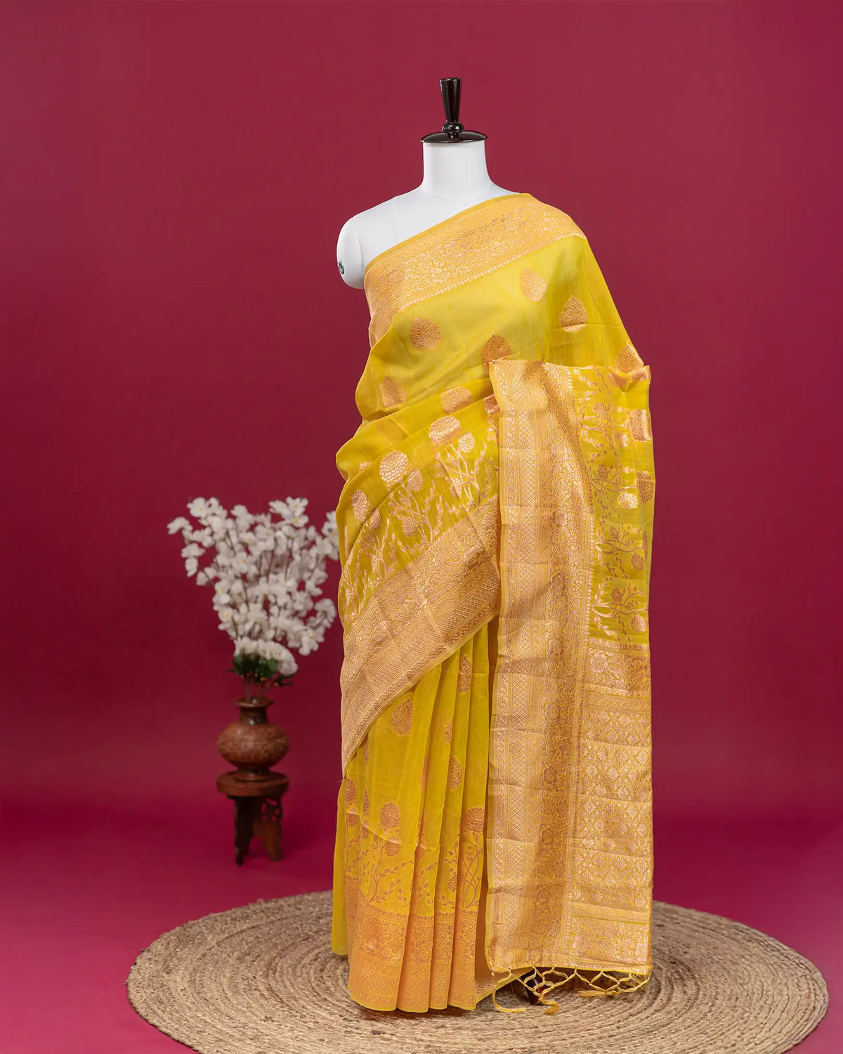 SC3901 - Linen Saree Copper Butta
