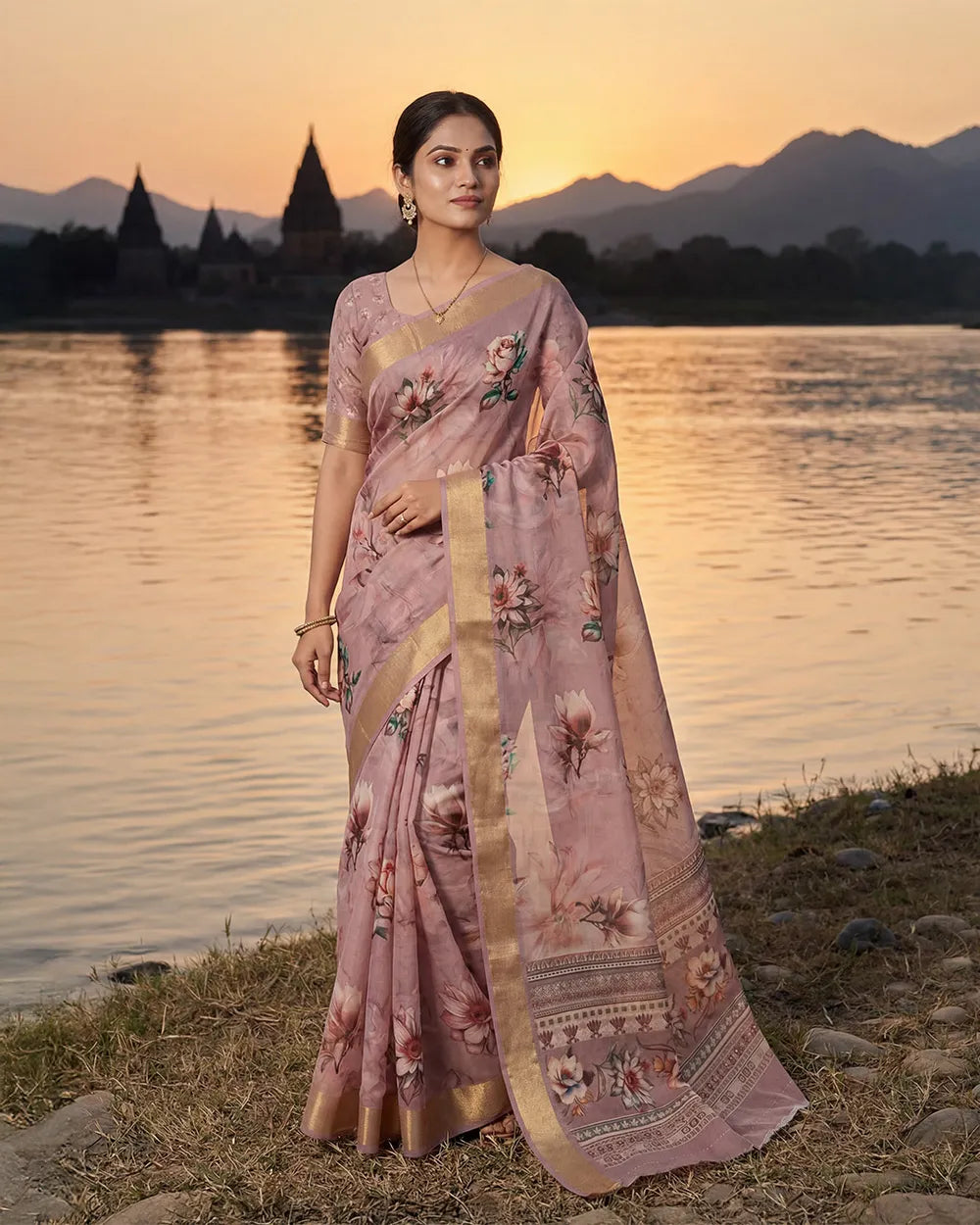 SC6200 DOLA SILK SAREE WITH DIGITAL PRINT
