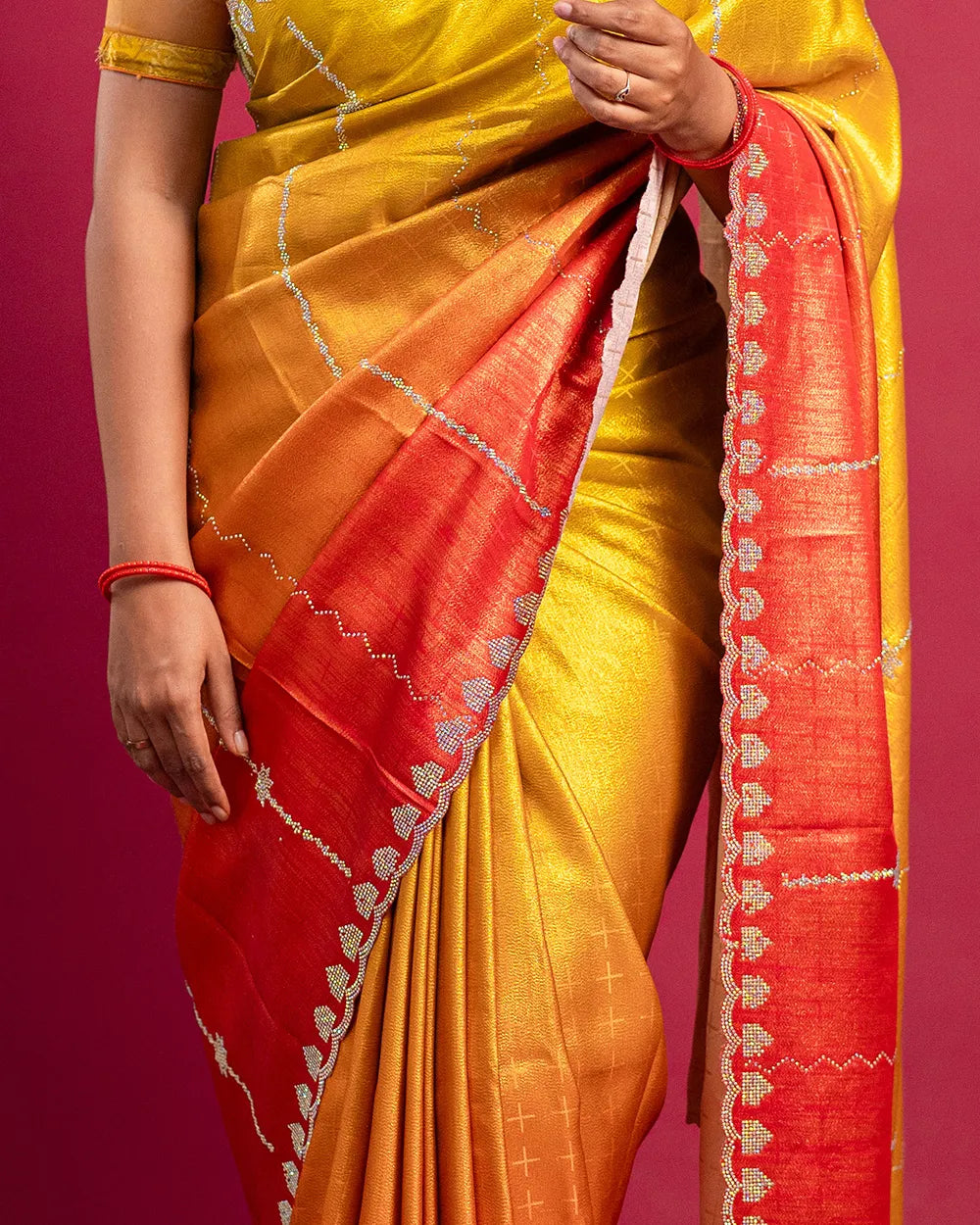 SC6621 - SATIN MULTI STONE SAREE