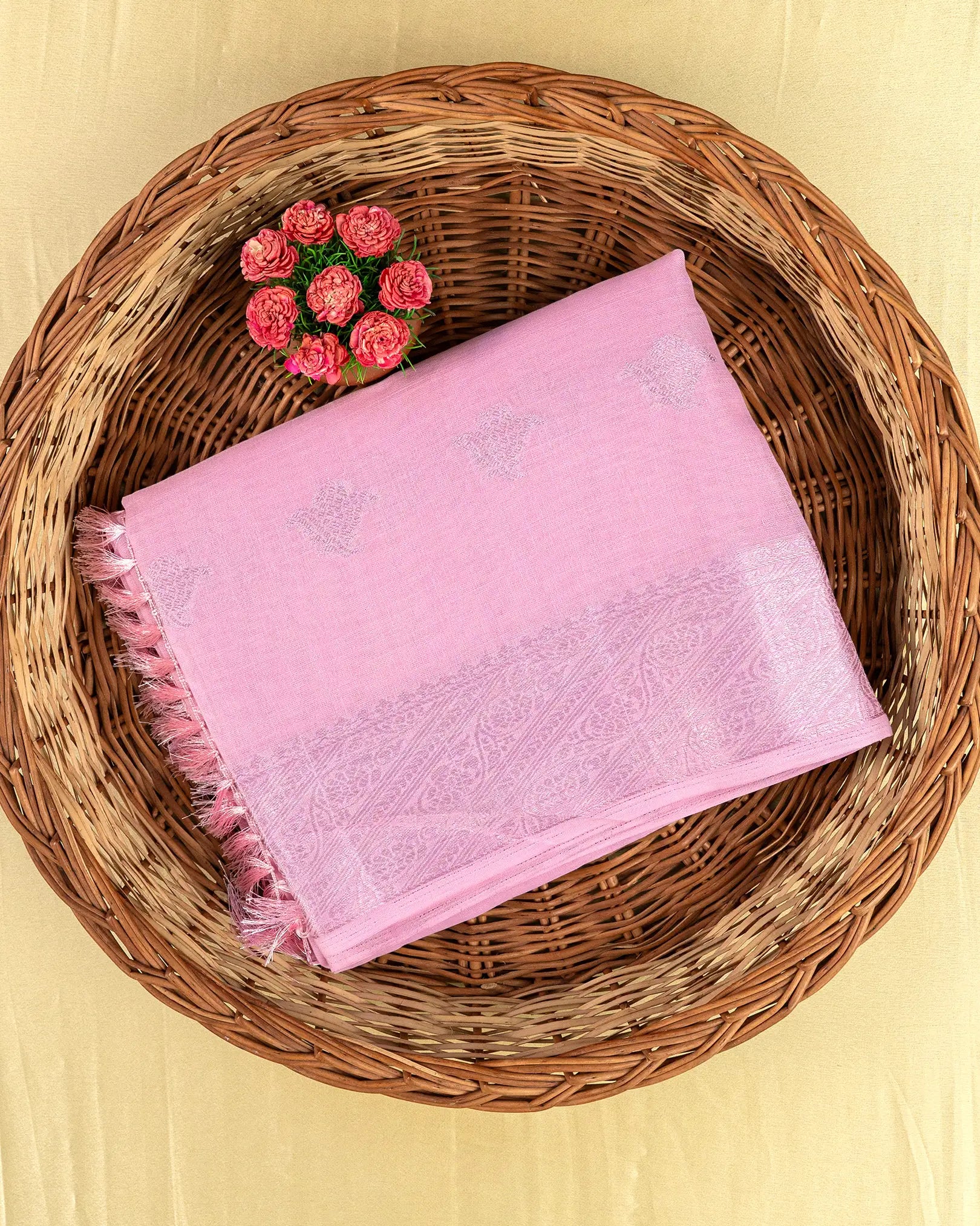 SC4362 - Linen Saree With Silver Butta
