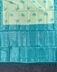 SC3664 - Tissue Silver Zari Meena Butta