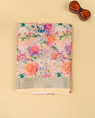 SC3505 - Linen With Sparkling Stone Over Body And Silver Border