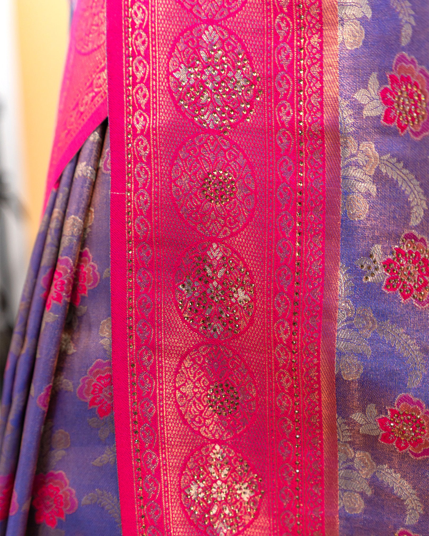SC3257 - Tissue Meena Butta With Sarowski Work Saree