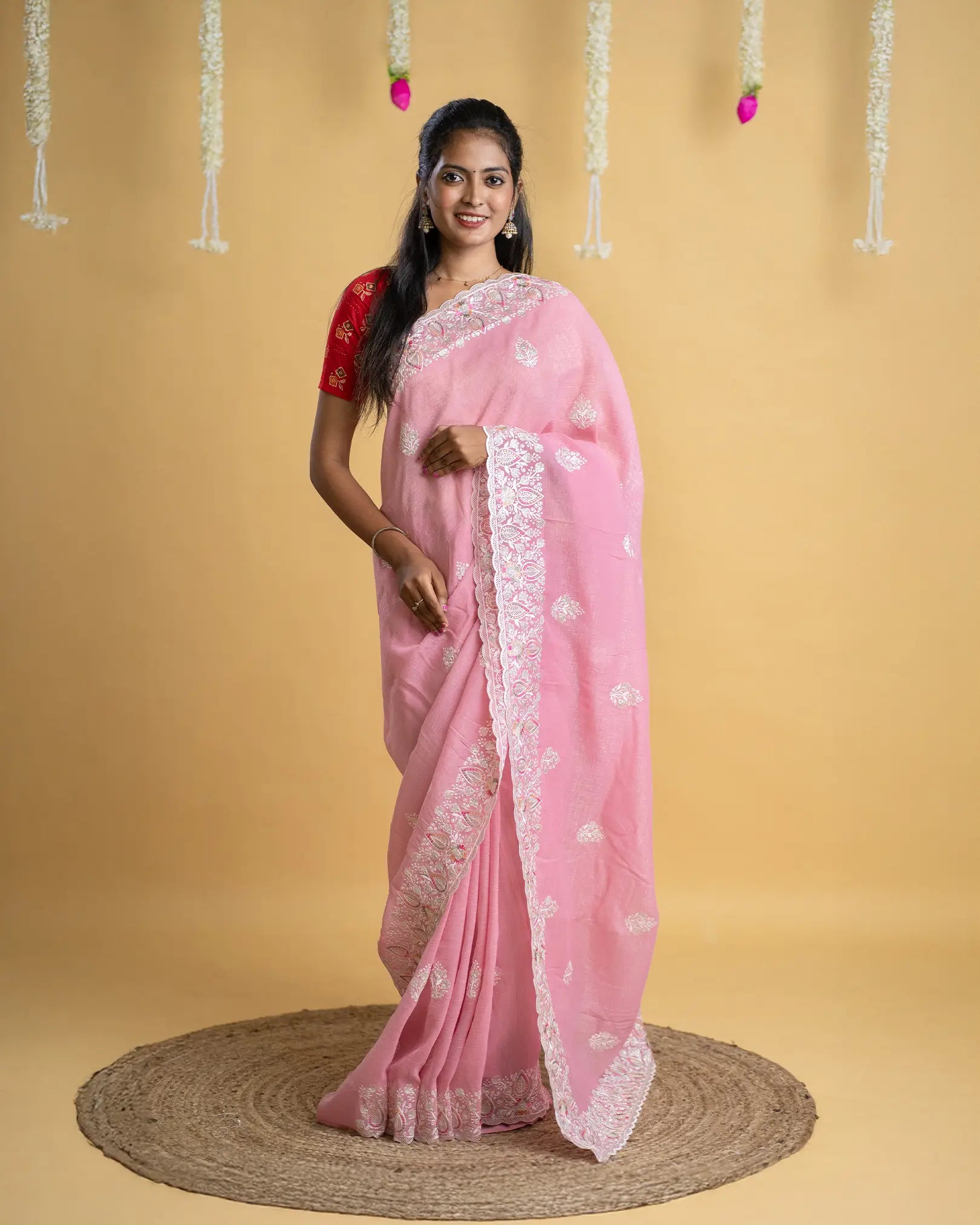Candy Crush Material Saree with Soft Finish