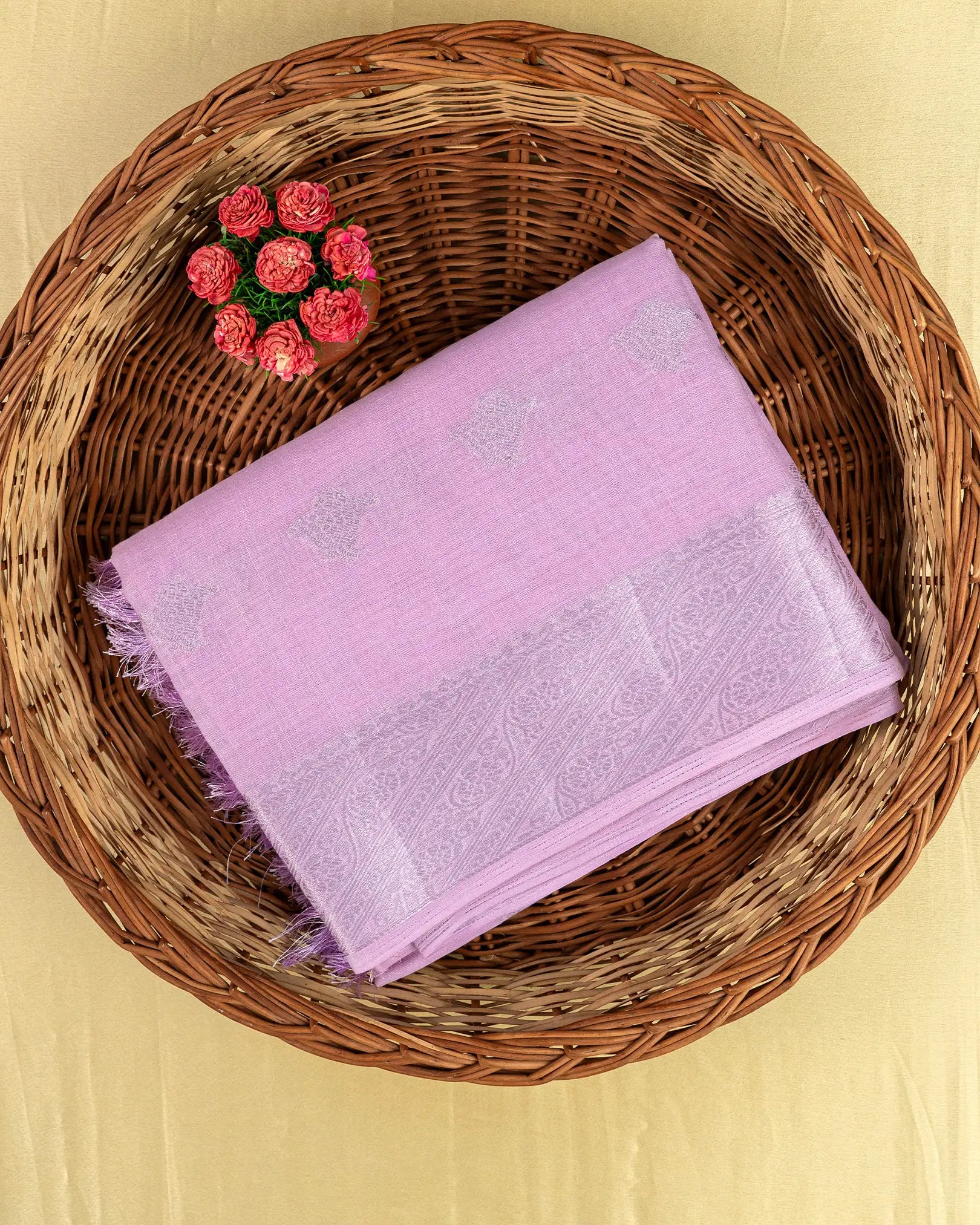 SC4056 - Linen Saree With Silver Butta
