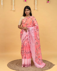 SC3420 - Linen Saree With Embroidery Border