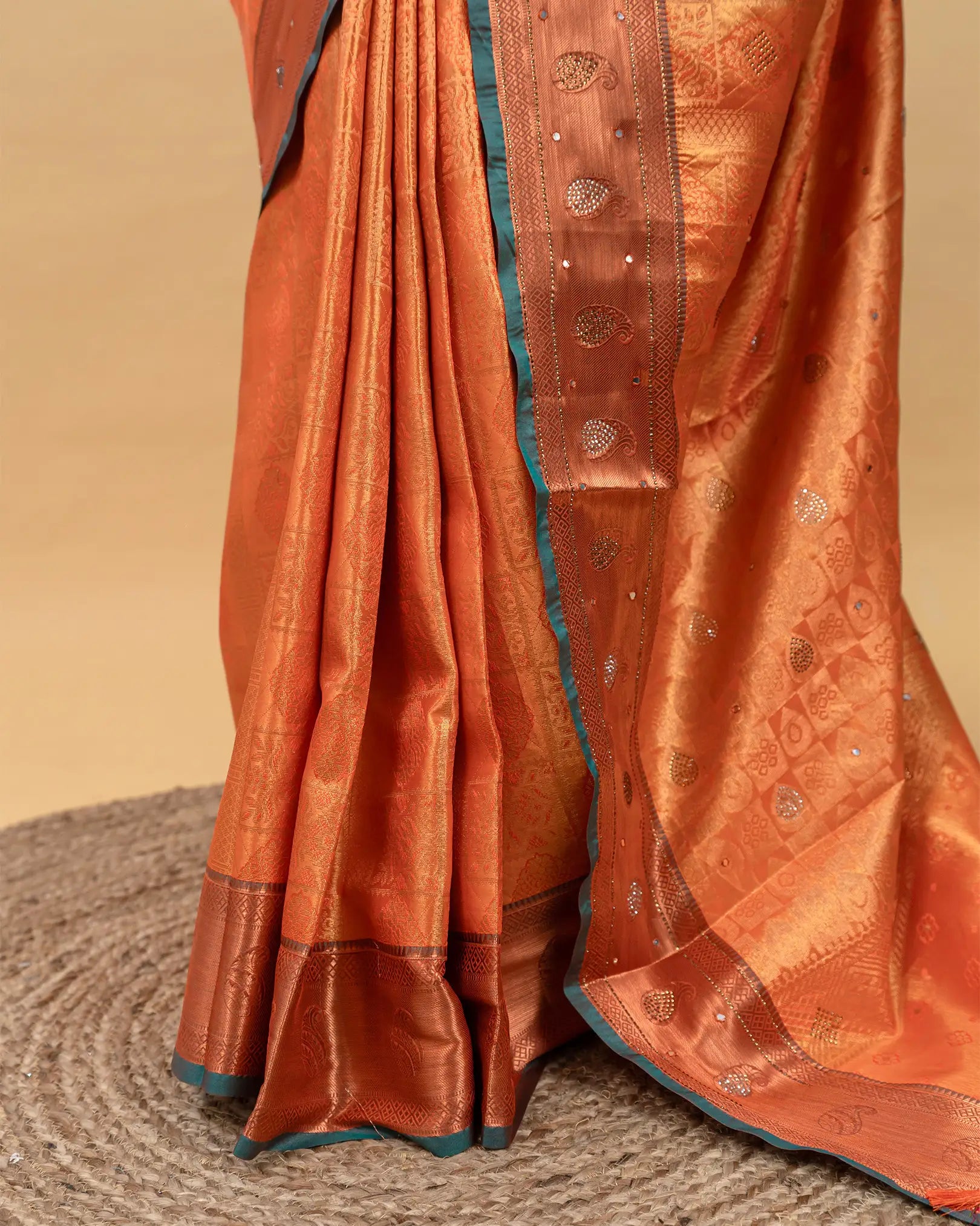 SC4361 - Tissue Saree Mirror With Stone