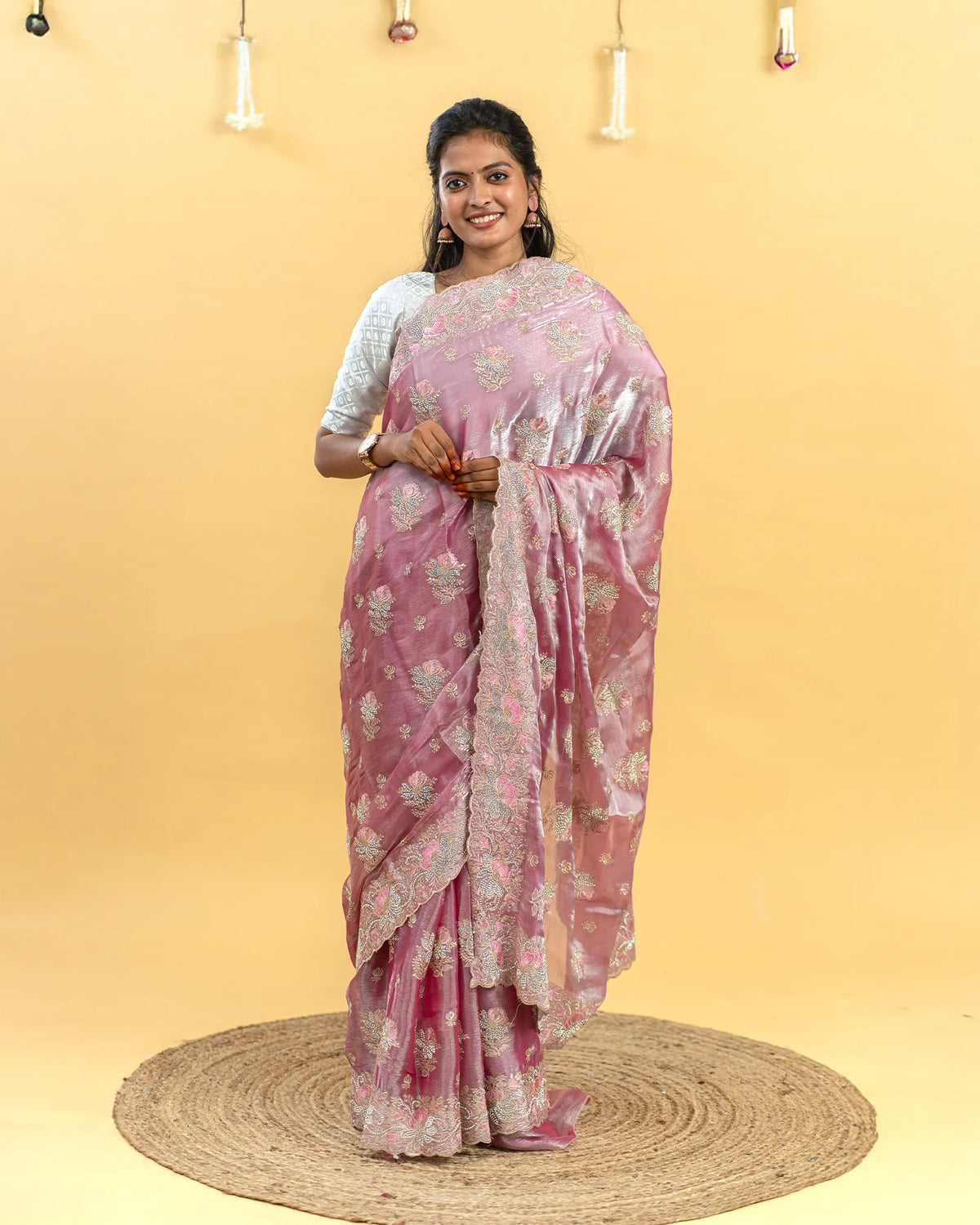SC3557 - Fendy Saree With Premium Embroidery And Stone Work