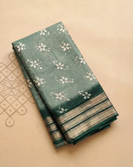 SC6007 - DOLA SILK PRINTED ZARI CHECKED