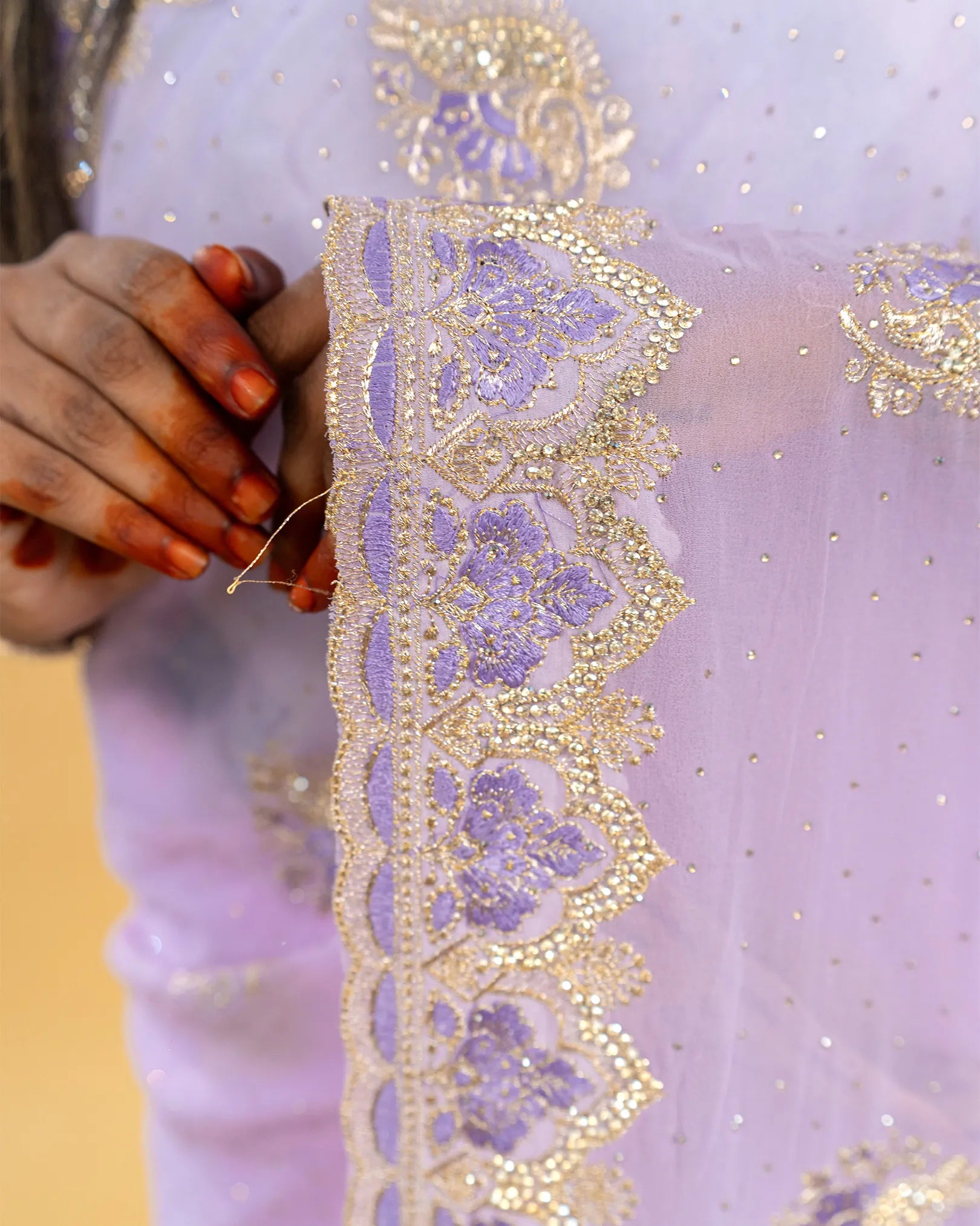 SC3991 - Georgette Saree With Premium Stone And Embroidery