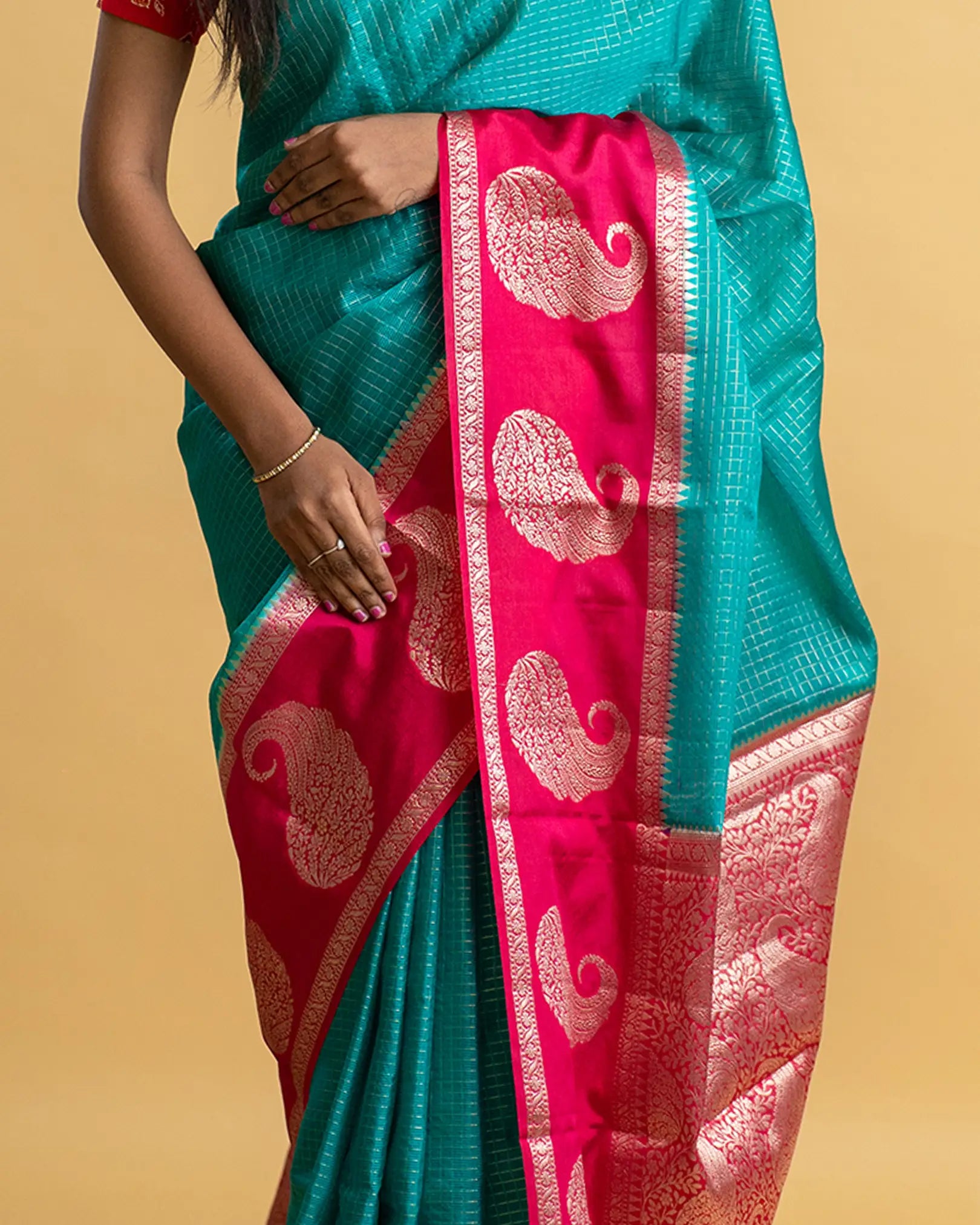 Checked Georgette Saree