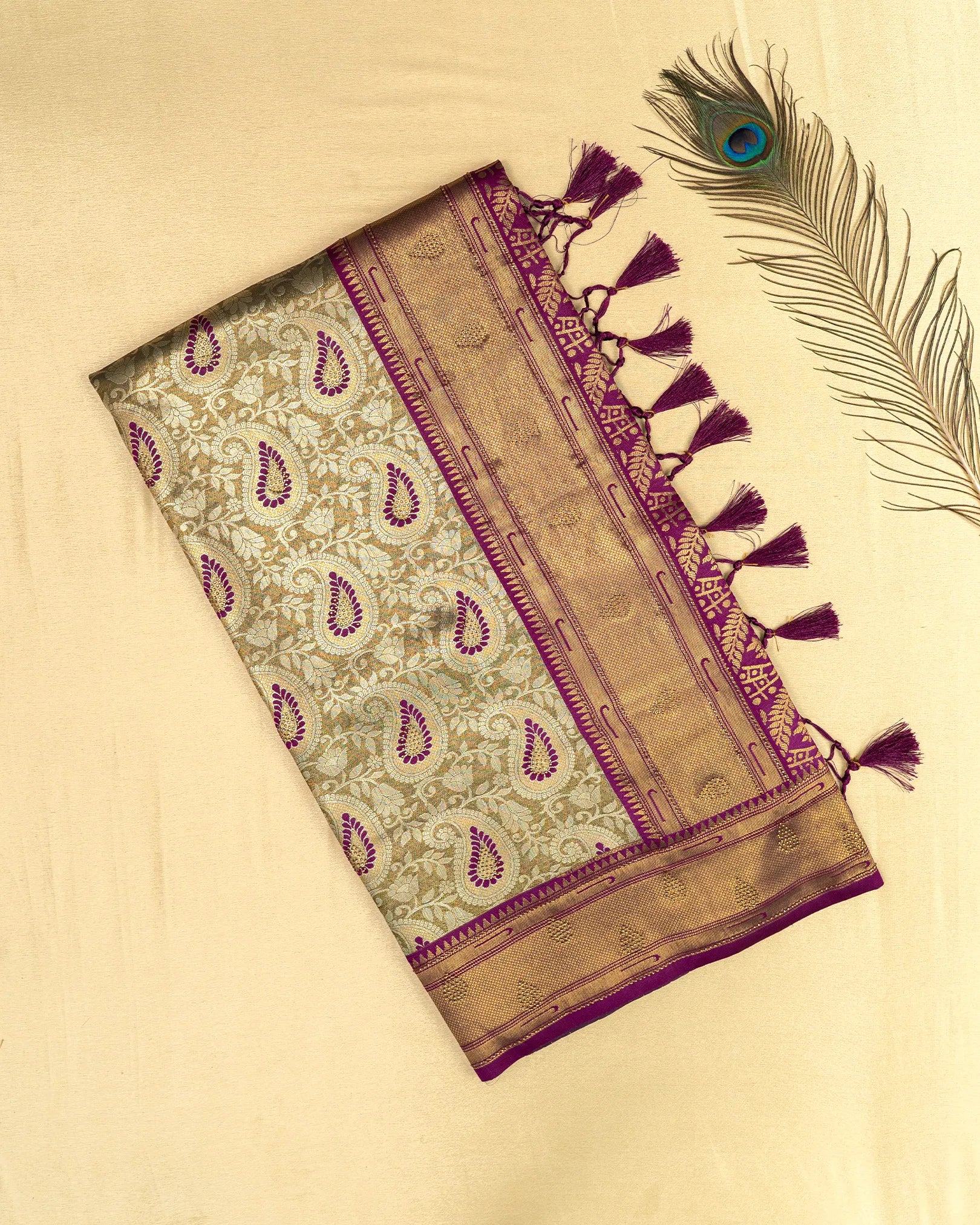 SC5463(1) - Tissue Saree With Meena Butta