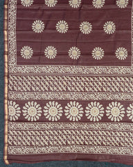 SC1519 - Tussar Silk Saree With Bandhani Print