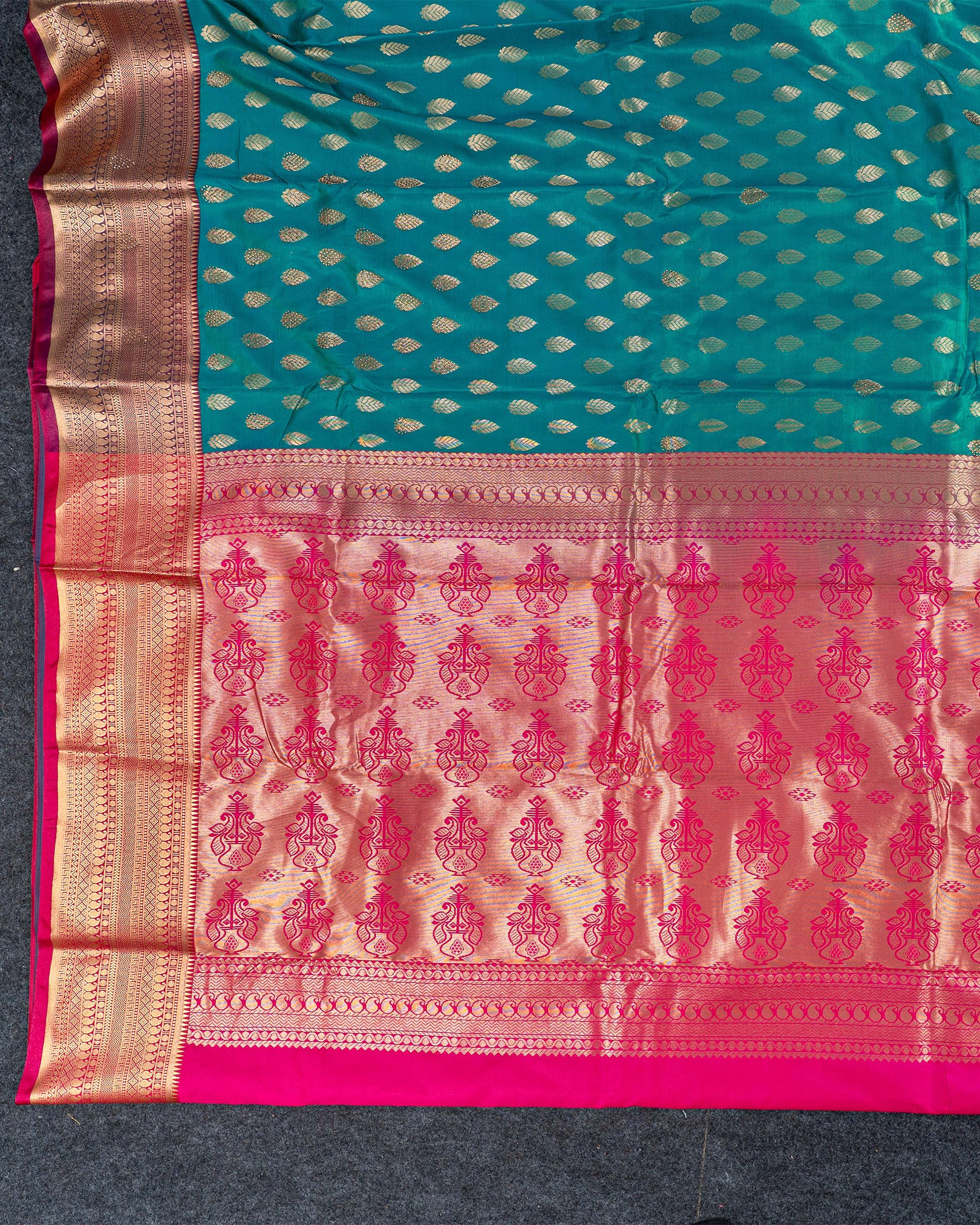 SC3883 - Satin Saree With Copper Zari Along With Stone