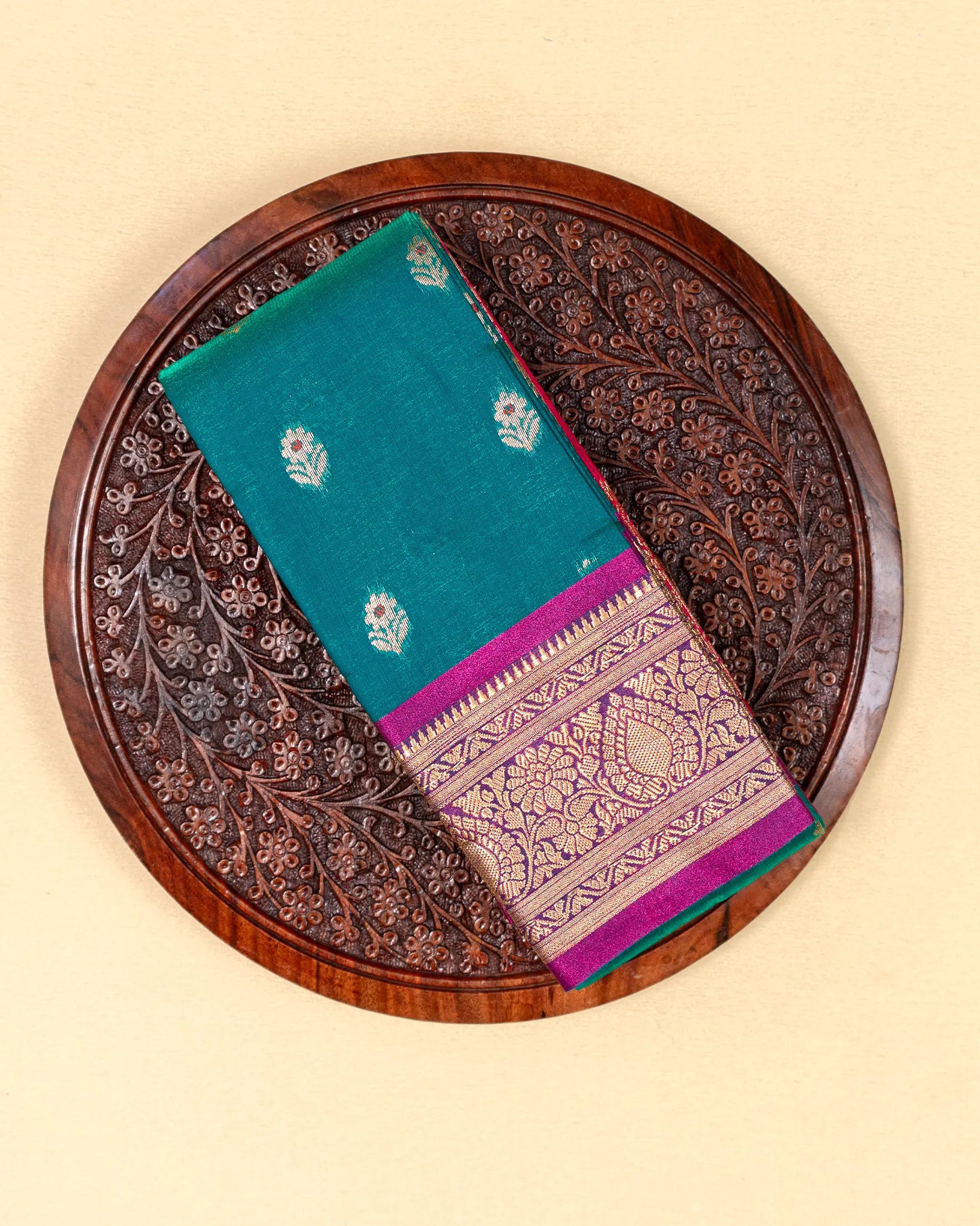 SC3030 - Satin Saree With Copper Zari And Meena Butta