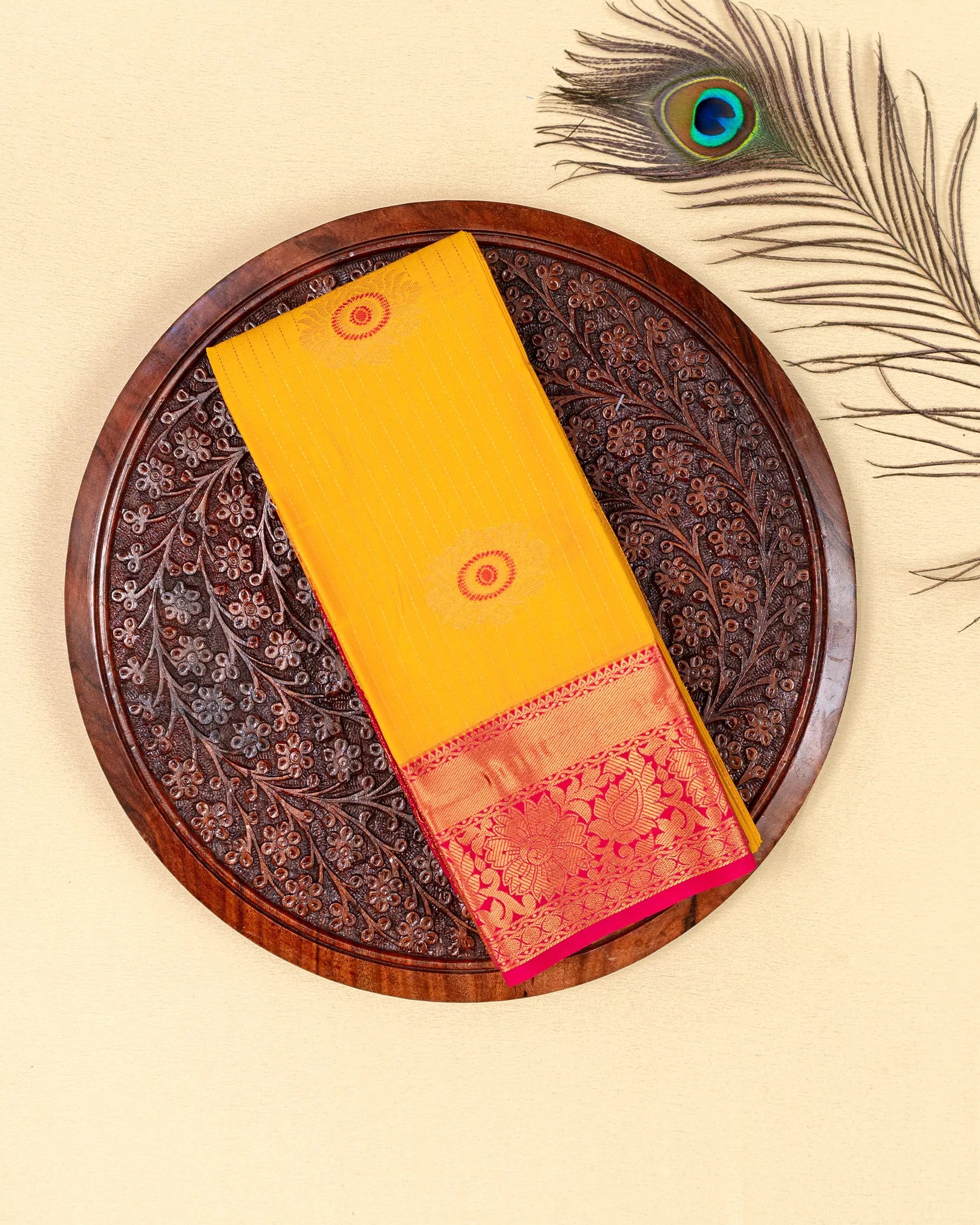 SC3612 - Silk Saree With Contrast Border And Zari Lines