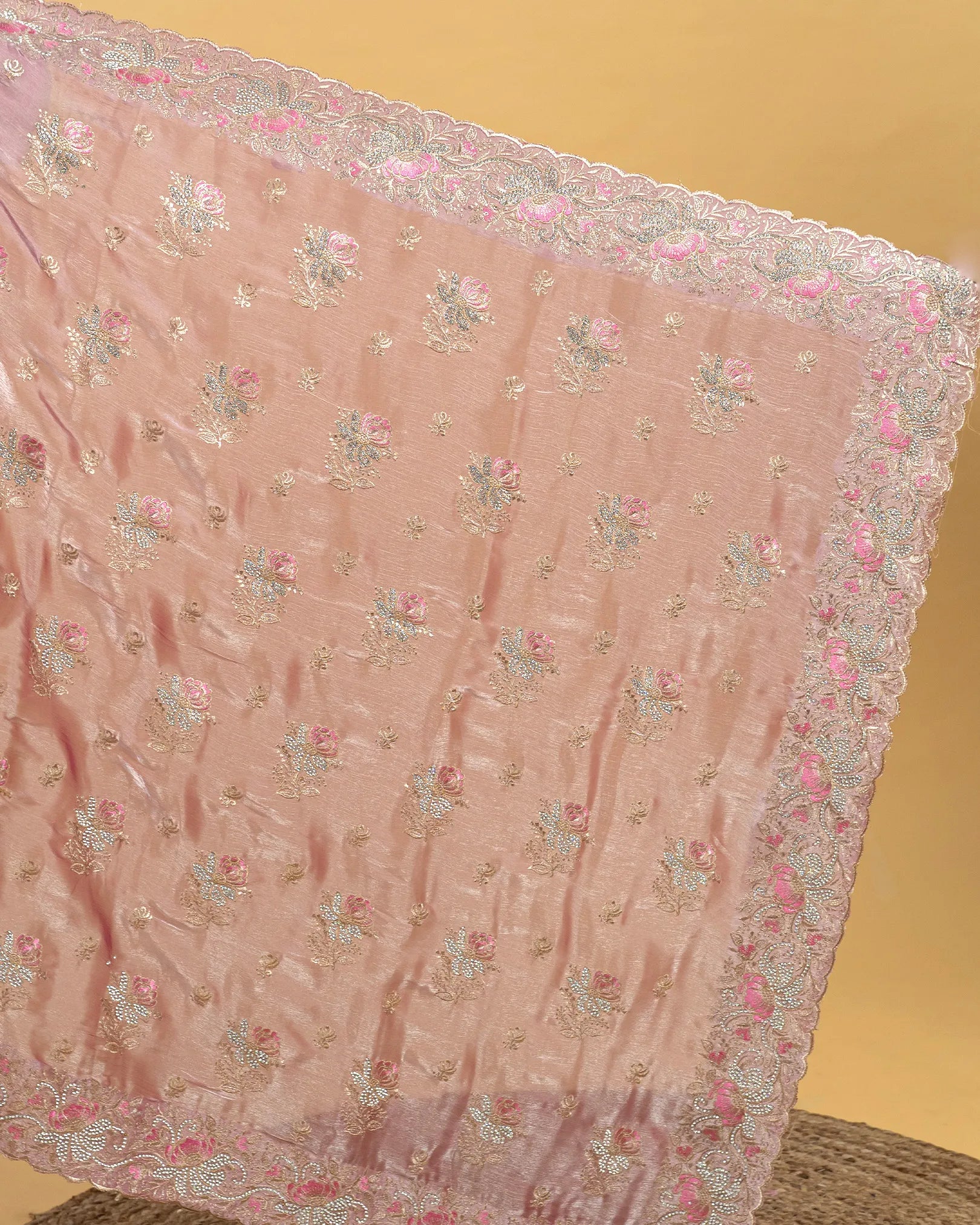 SC3557 - Fendy Saree With Premium Embroidery And Stone Work