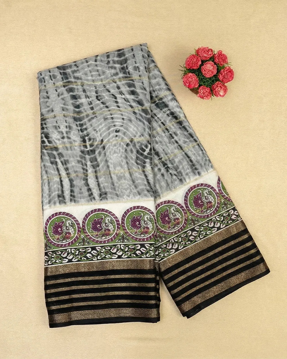 SC5981 - DOLA SILK SAREE WITH ZARI LINES