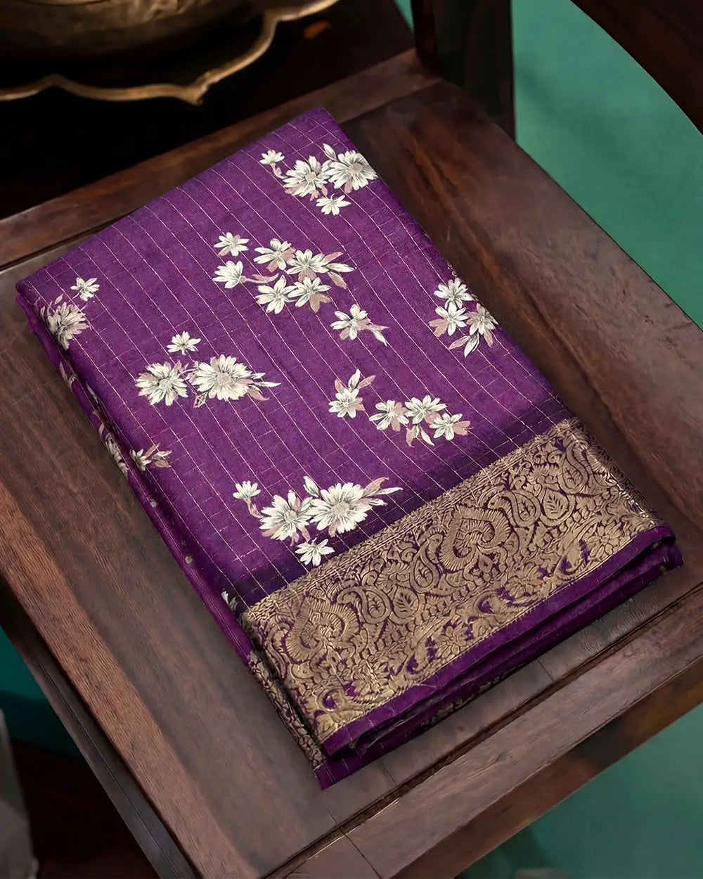 SC5735(2) - DOLA SILK SAREE WITH CHECKED AND DIGITAL PRINT