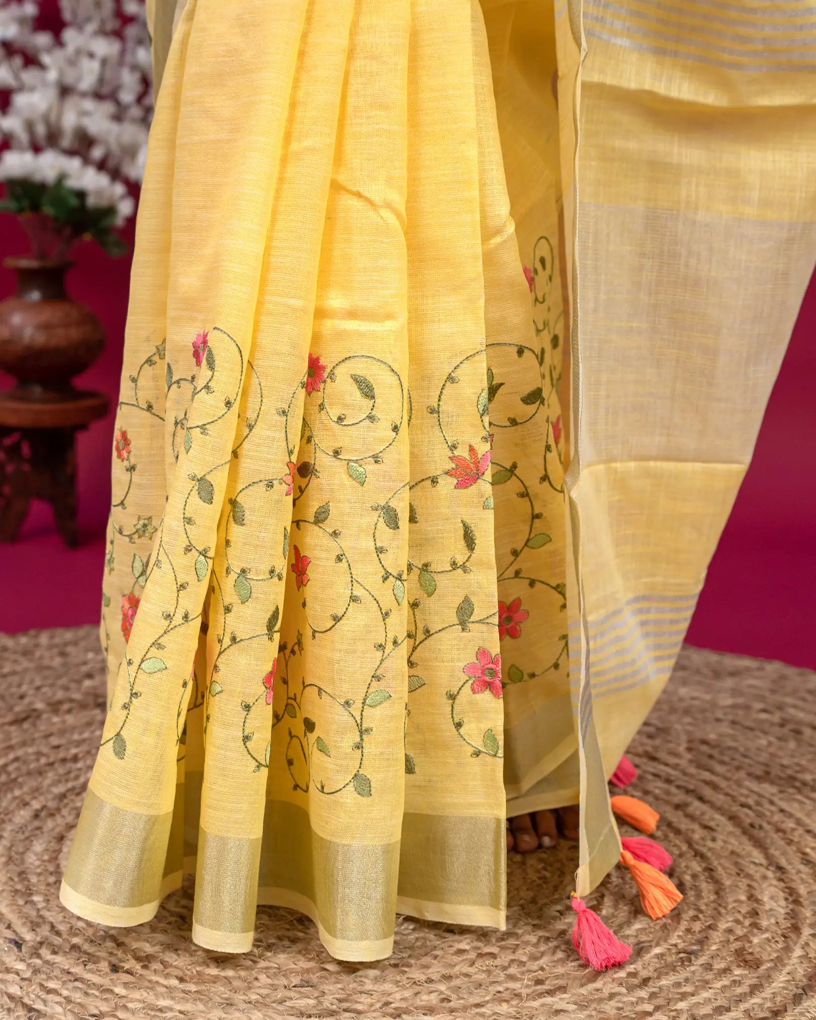 SC3298 - Linen Cotton With Full Body Embroidery