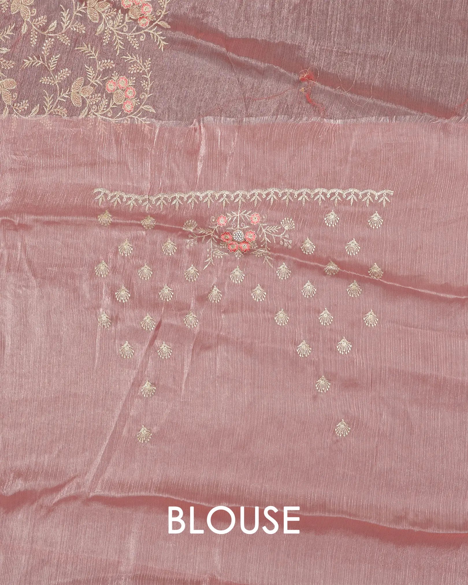 SC3550 - Fendy crush saree with premium embroidery and Jharkhand stone work