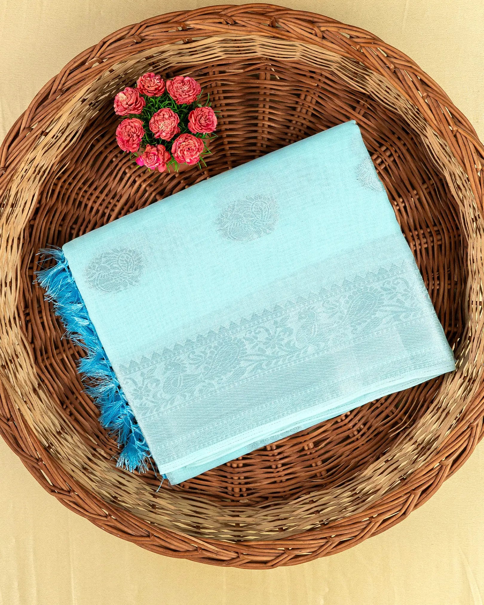 SC4362 - Linen Saree With Silver Butta
