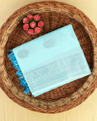 SC4362 - Linen Saree With Silver Butta