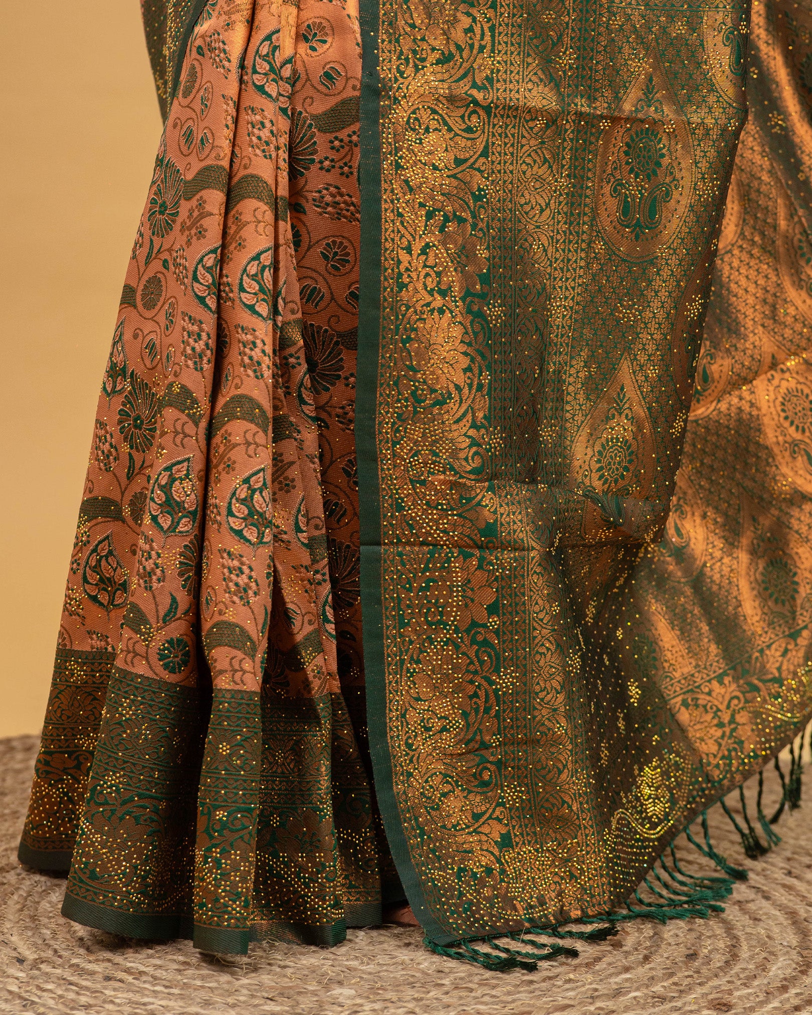 SC2821 - Top Dyed Saree With Sparkling Stone And Meena Butta