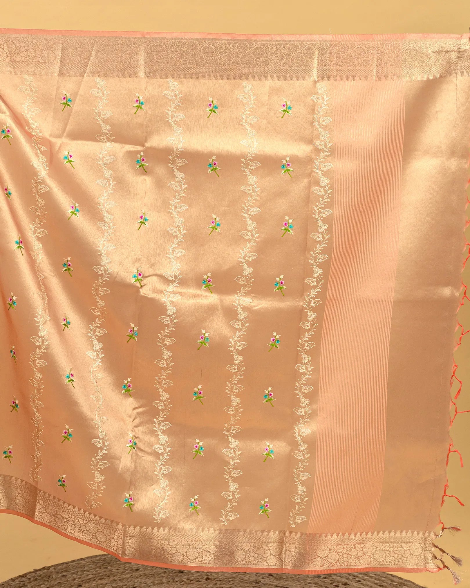SC4067 - Tissue Meena Saree Embroidery All Over