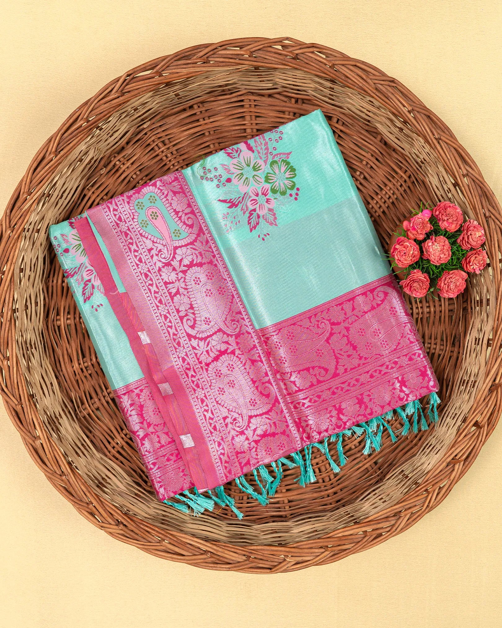 SC2849 - Tissue Silver Zari Meena Butta