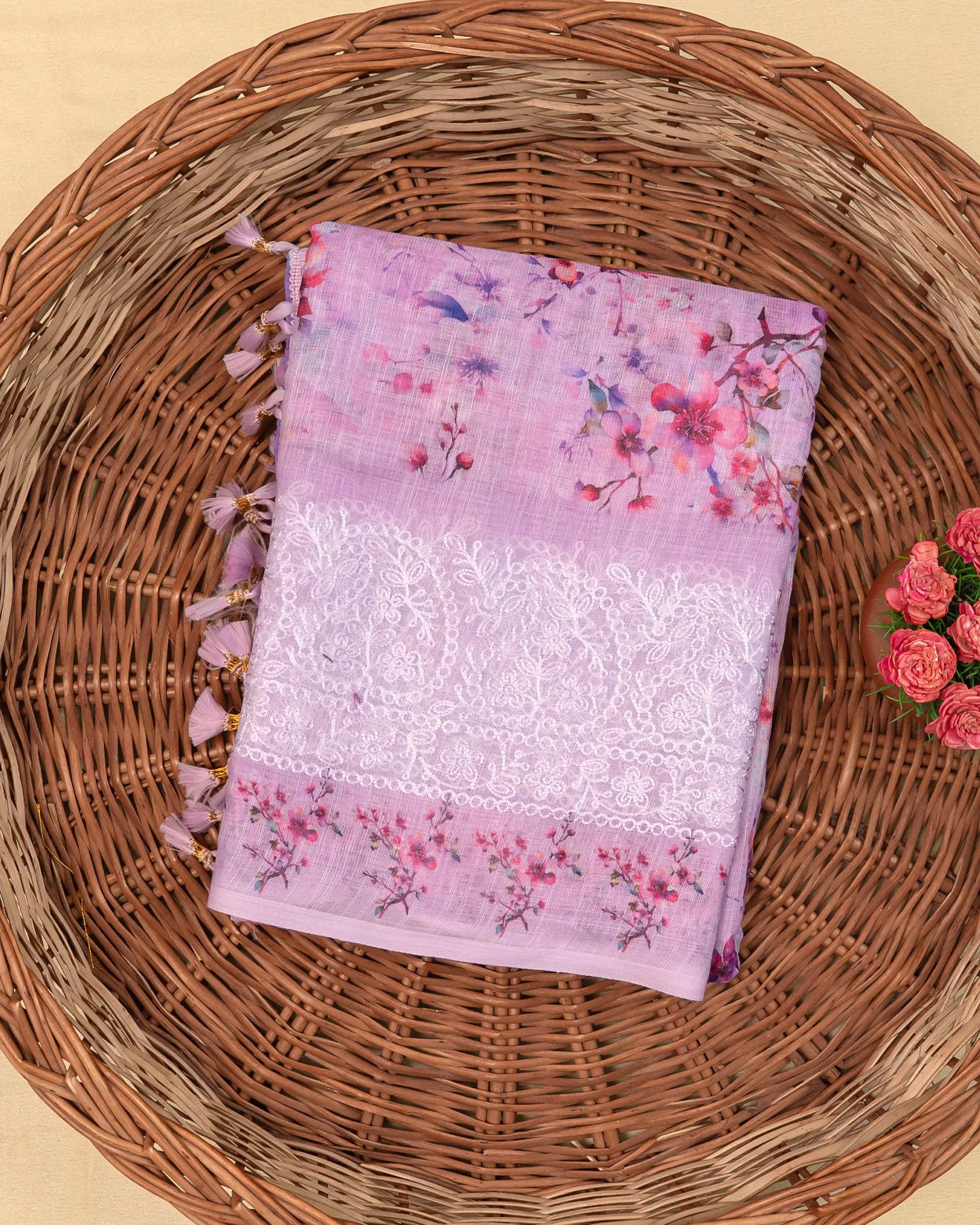 SC3420 - Linen With Embroidery Border