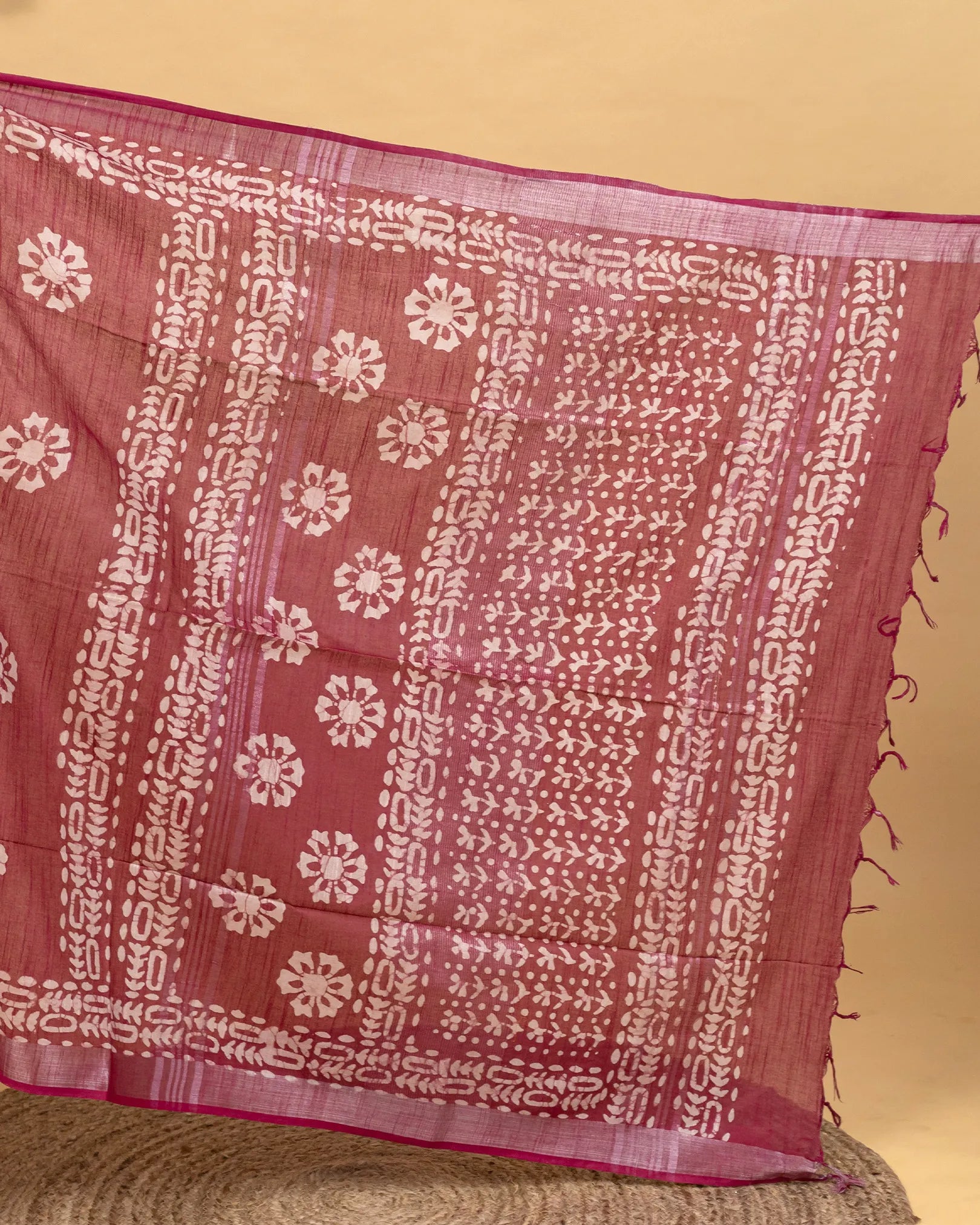 SC3875 - Raw Silk With Bandhini Print