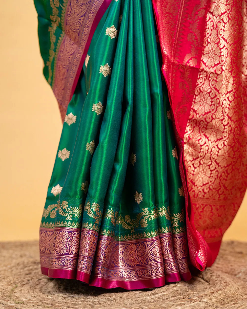 SC5888 - SATIN SAREE WITH CONTRAST BORDER