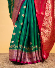 SC5888 - SATIN SAREE WITH CONTRAST BORDER