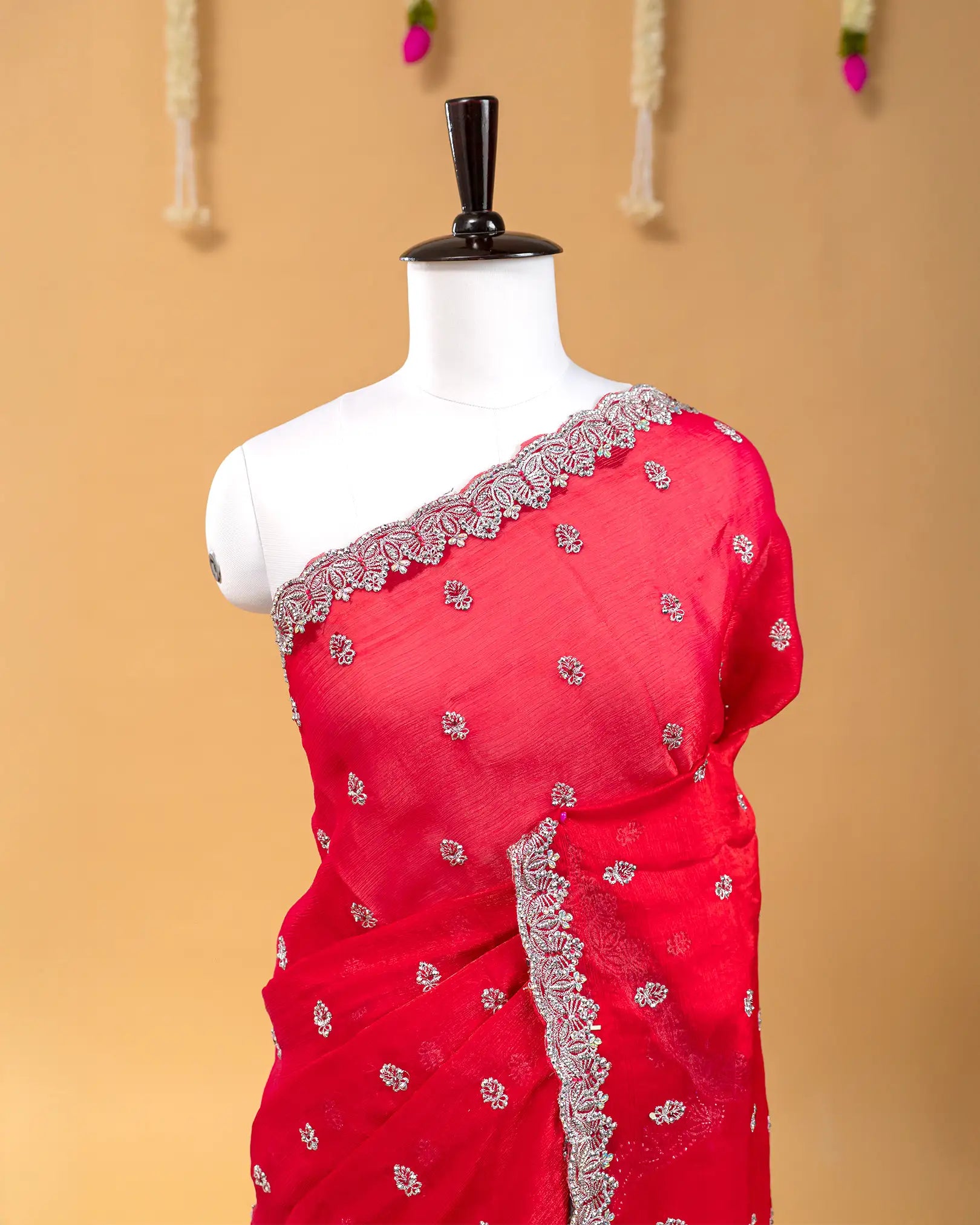 SC2997 - Georgette saree with hand work stone