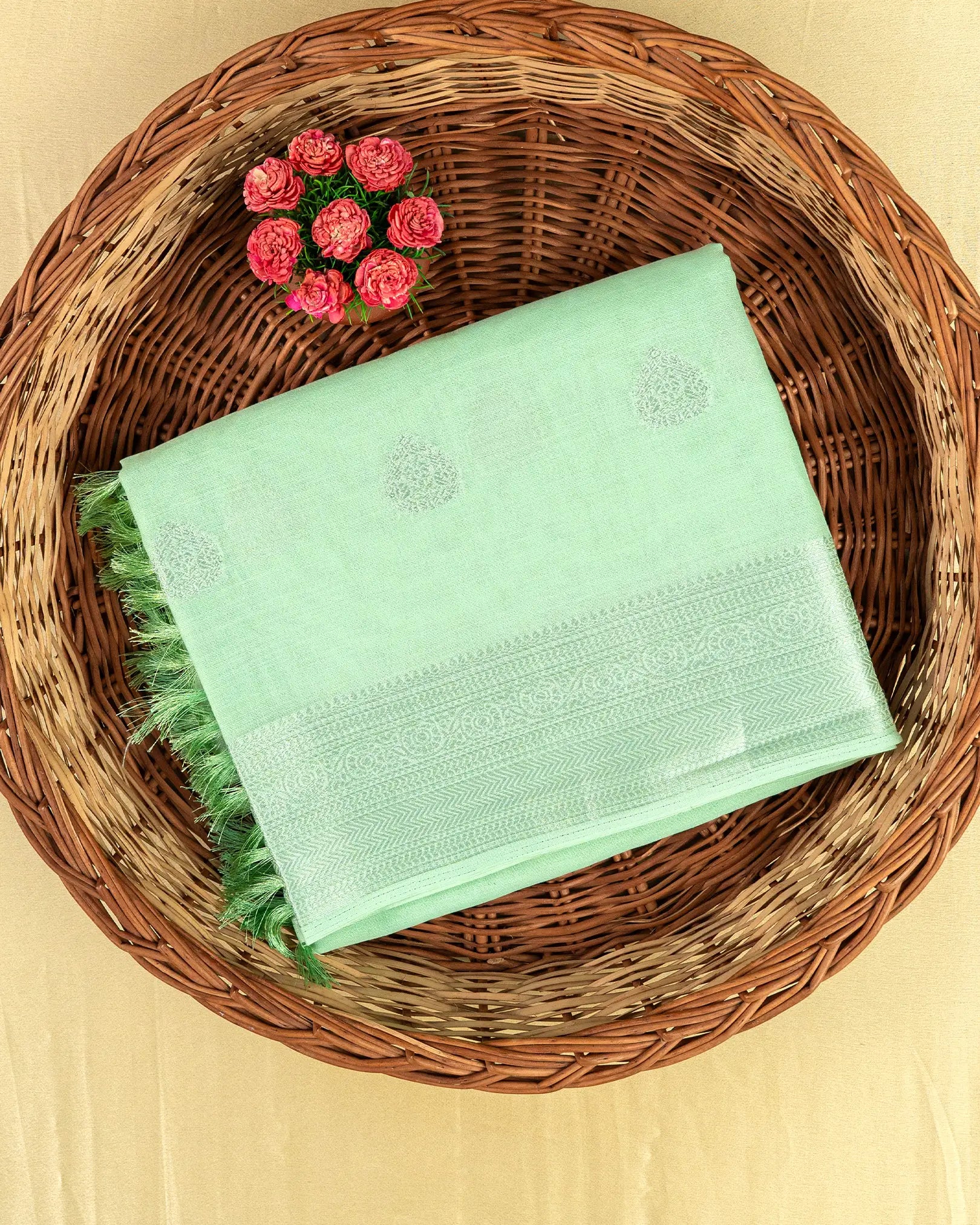 SC4362 - Linen Saree With Silver Butta