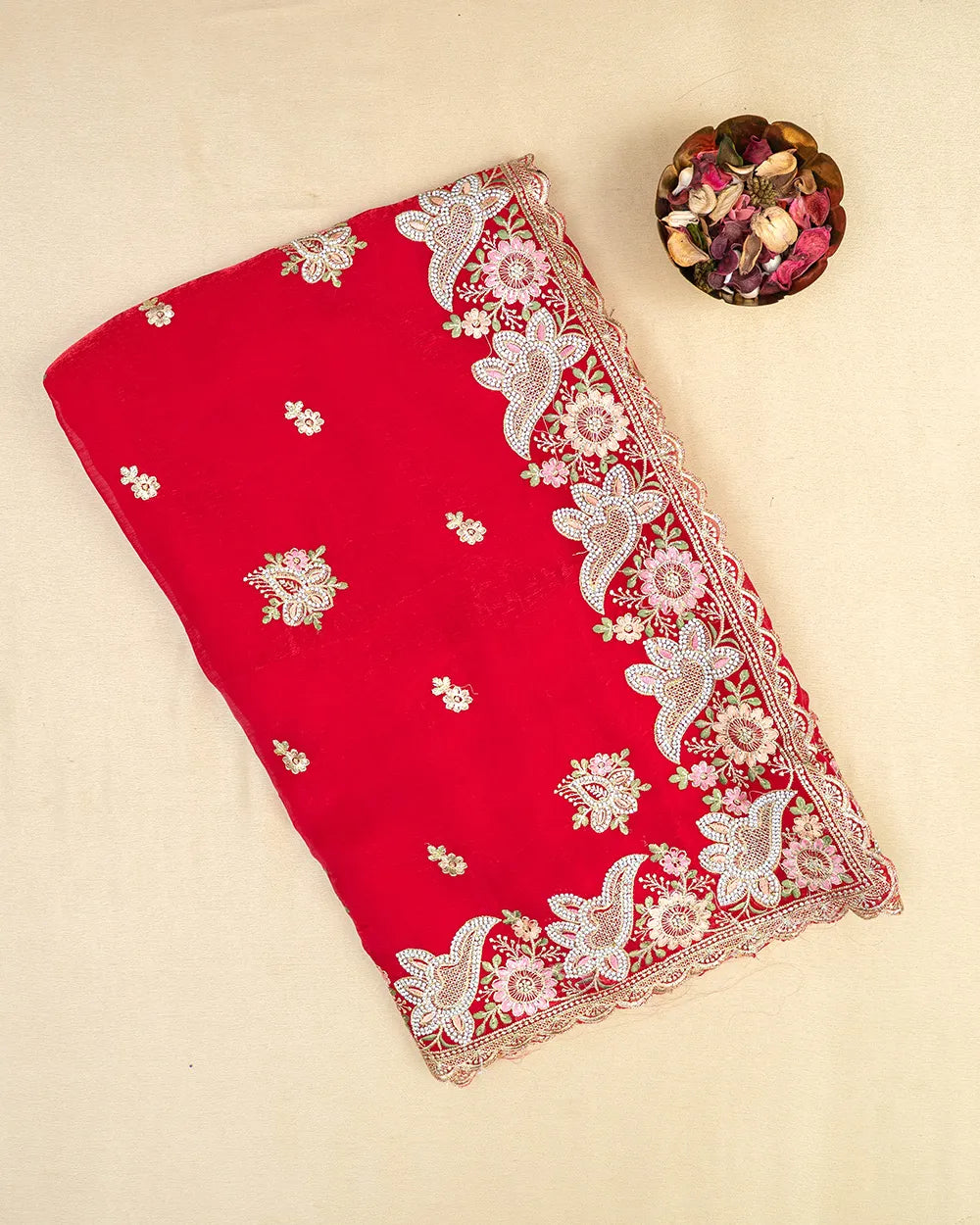 SC5849 - VISCOSE SAREE WITH FANCY EMBROIDERY STONE WORK
